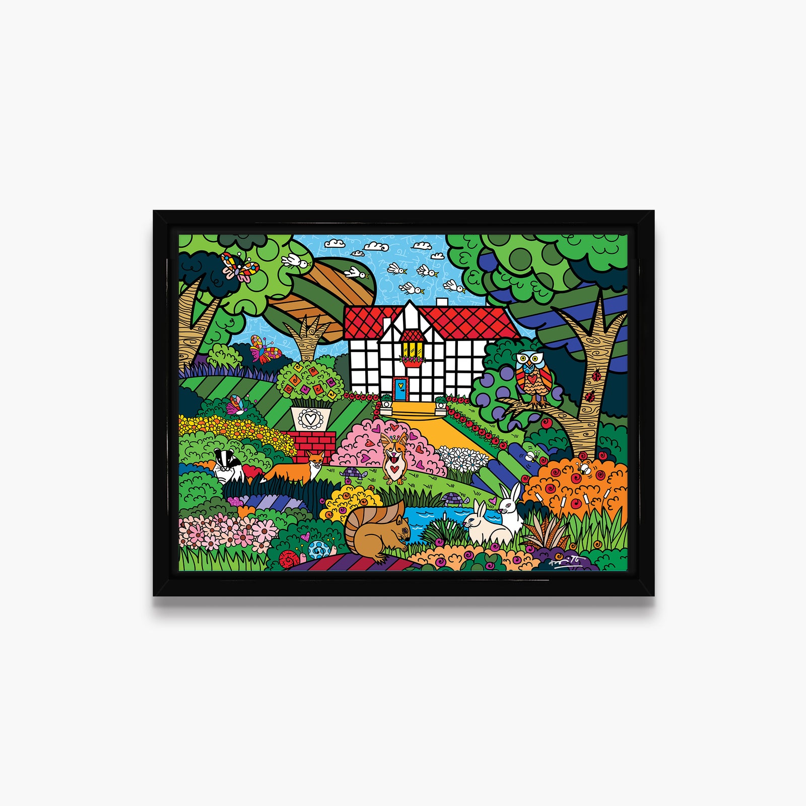 Romero Britto shakespeares garden limited edition print contemporary pop art piece