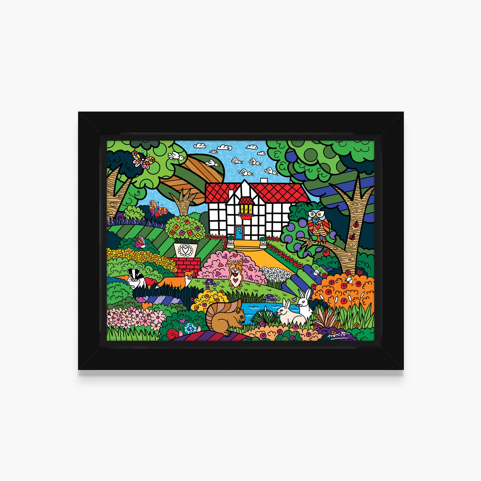 Romero Britto shakespeares garden limited edition print colorful pop art design