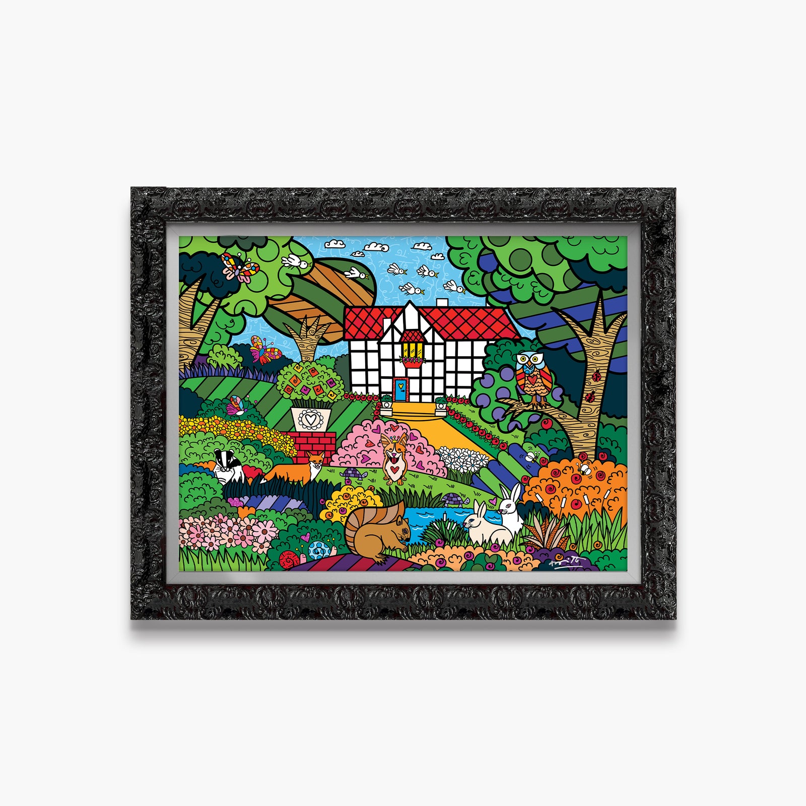 Romero Britto shakespeares garden limited edition print colorful pop art design