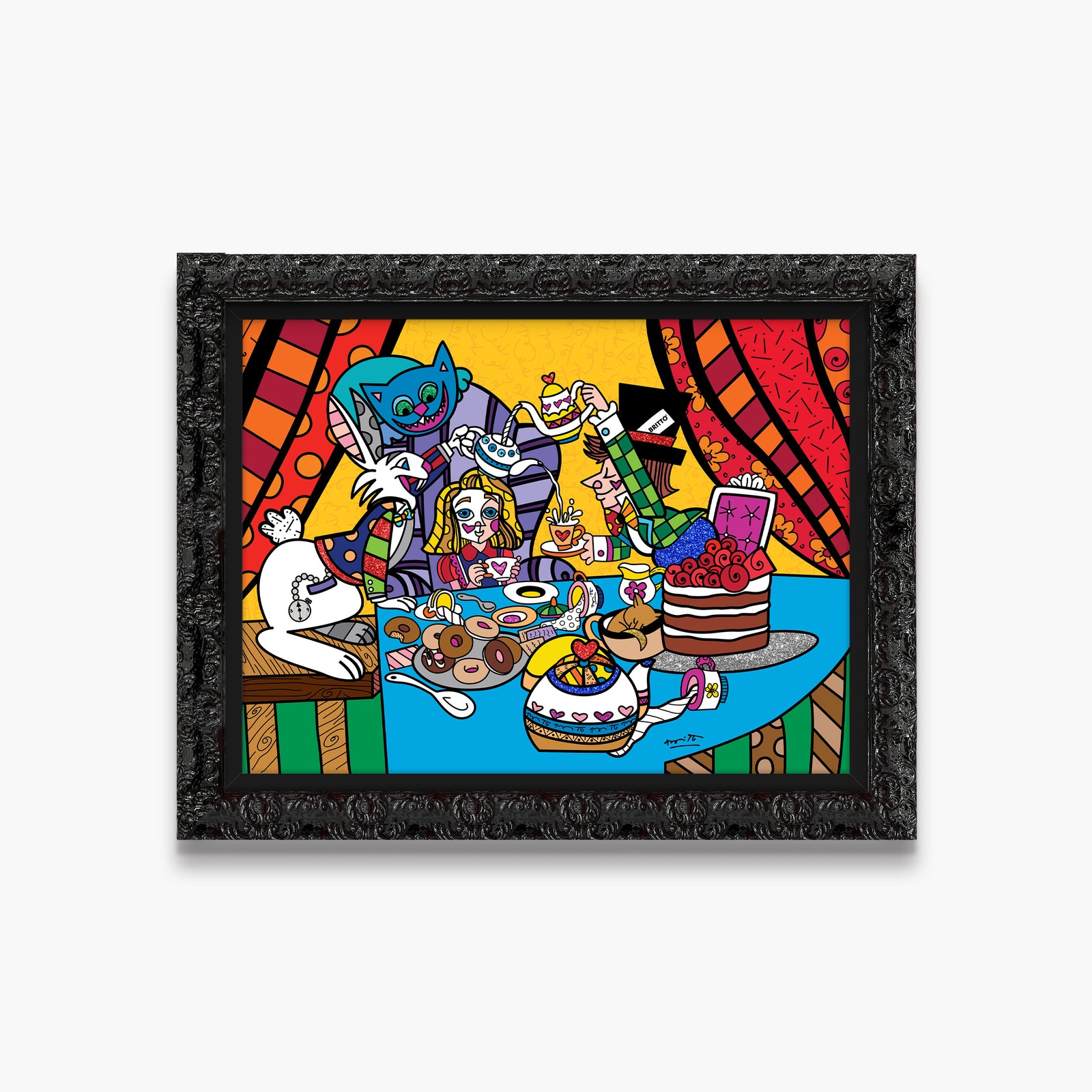 Romero Britto tea party limited edition print contemporary pop art piece