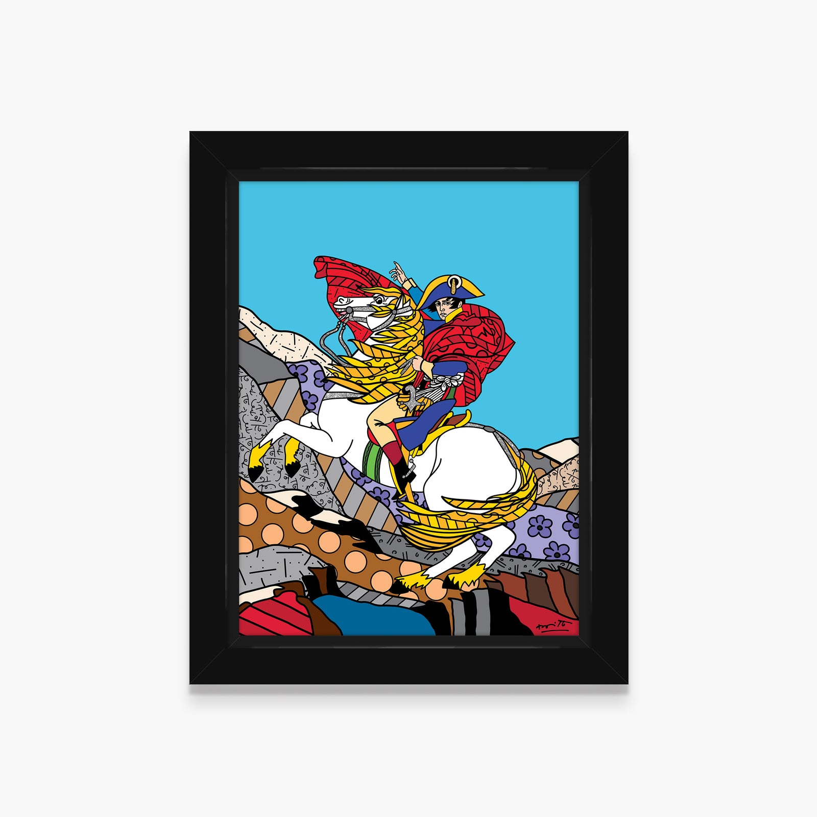 Romero Britto napolean bonaparte limited edition print colorful pop art design