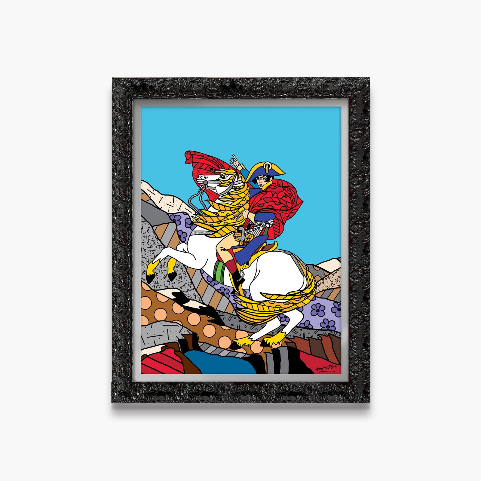Romero Britto napolean bonaparte limited edition print colorful pop art design