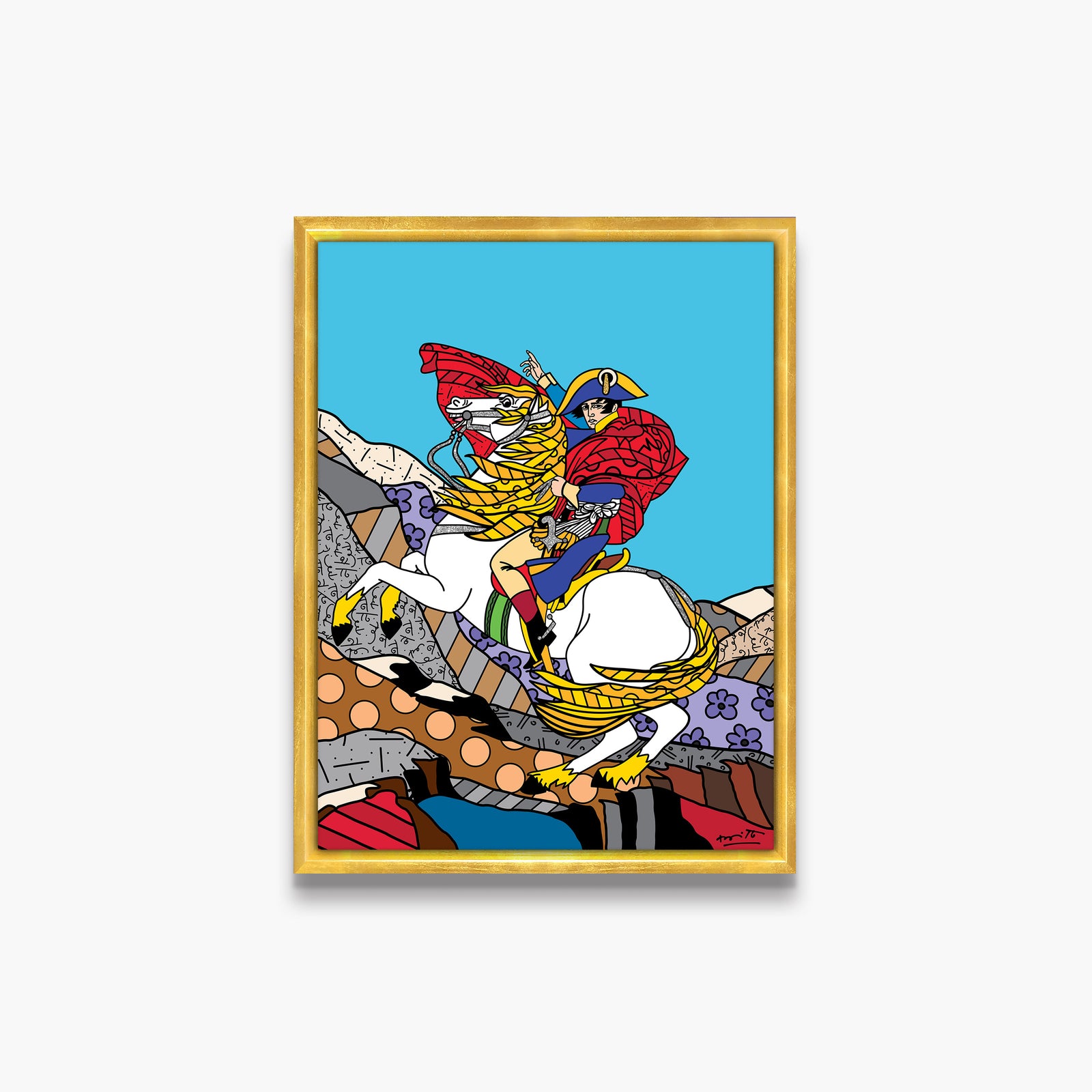 Romero Britto napolean bonaparte limited edition print colorful pop art design