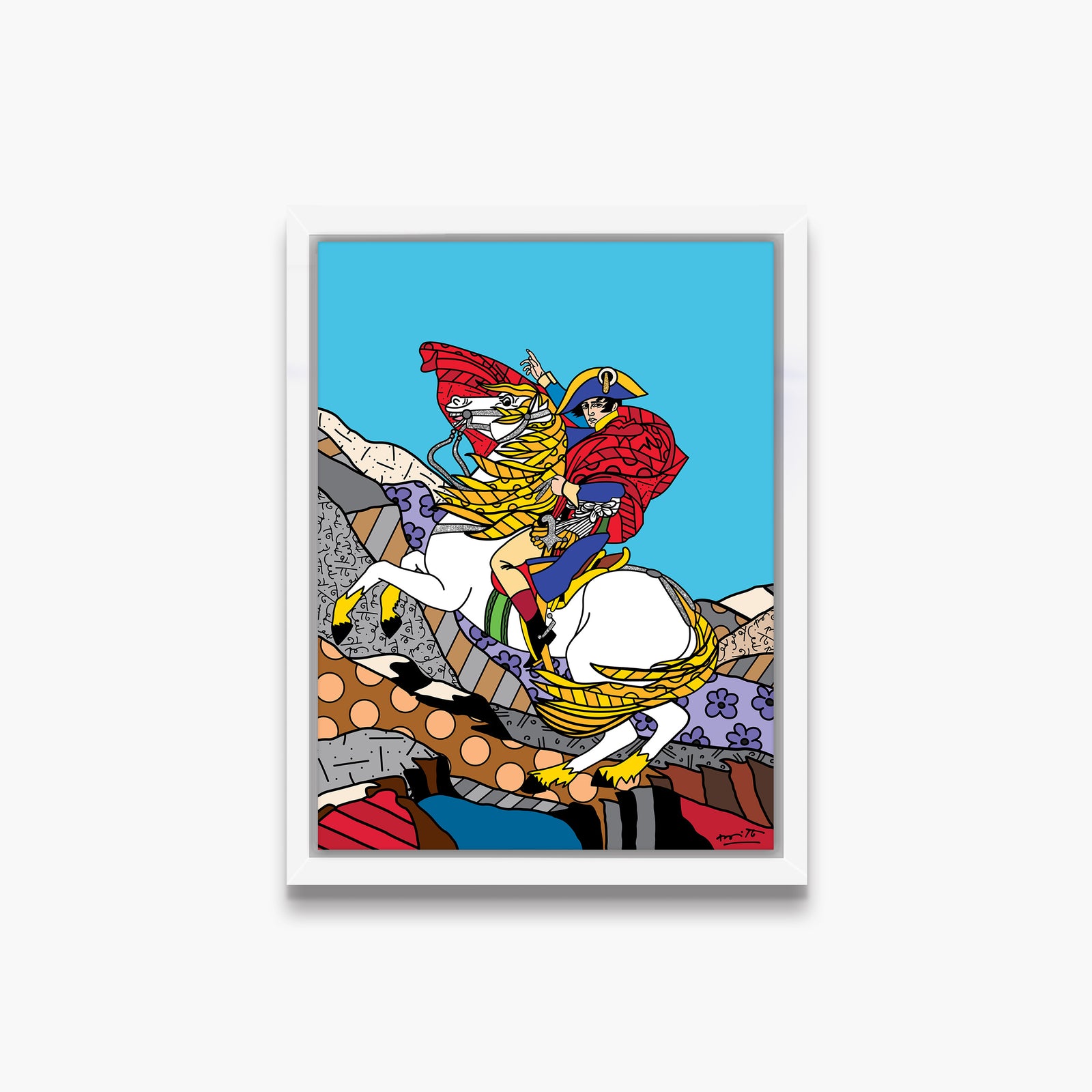 Romero Britto napolean bonaparte limited edition print contemporary pop art piece
