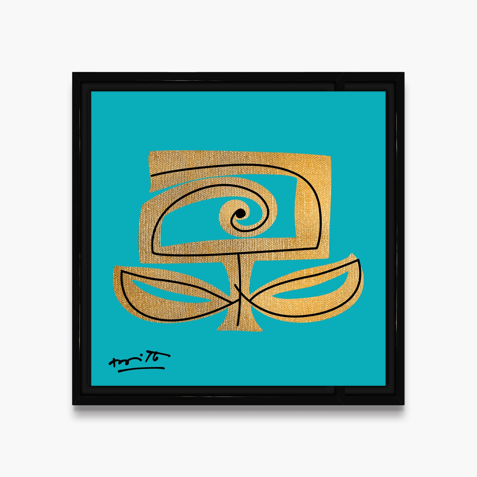modern pop art teal and gold limited edition vibrant home decor