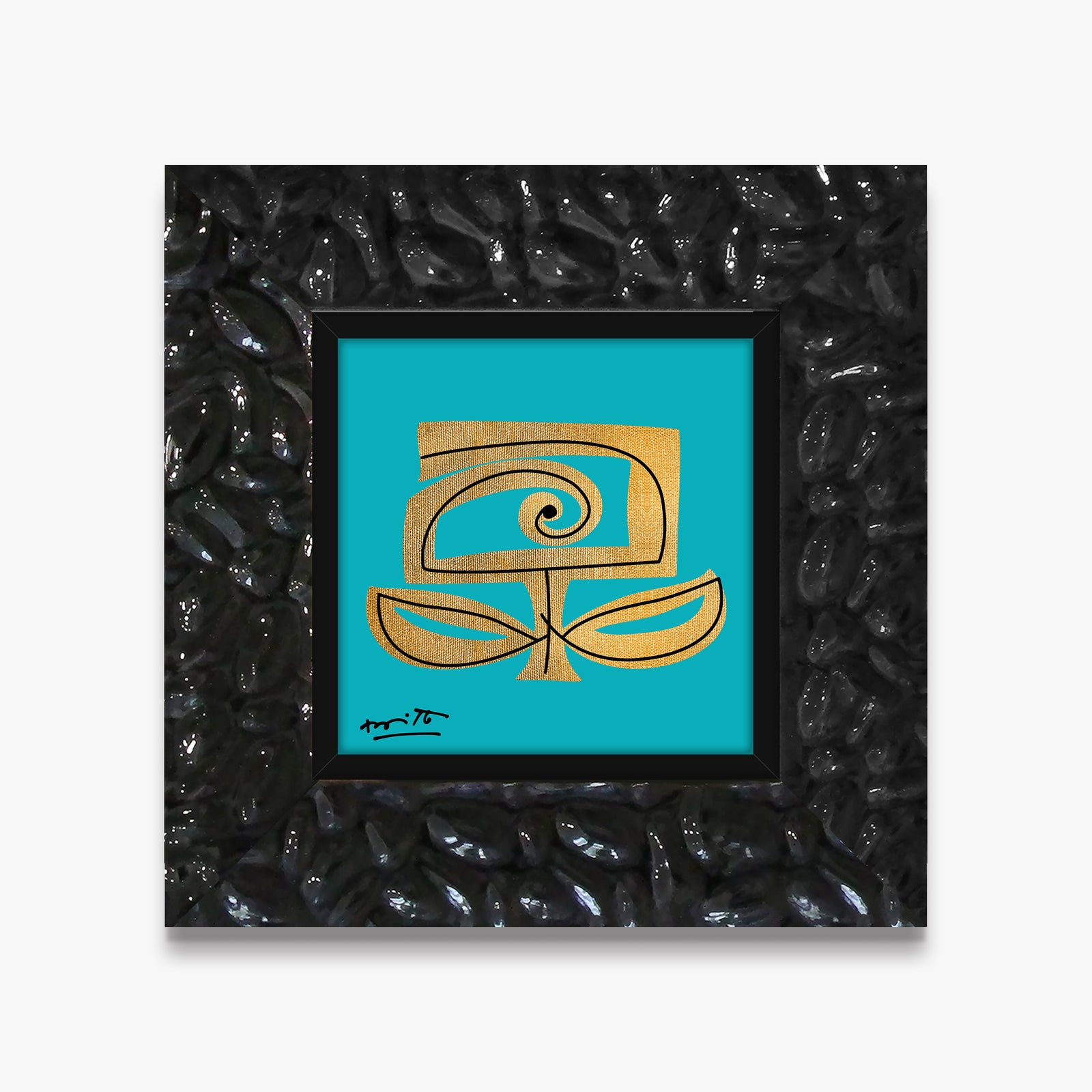 teal and gold limited edition artistic colorful design collectible