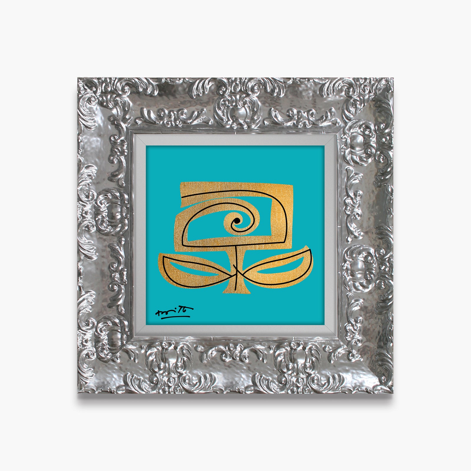 teal and gold limited edition colorful decorative collectible gift idea