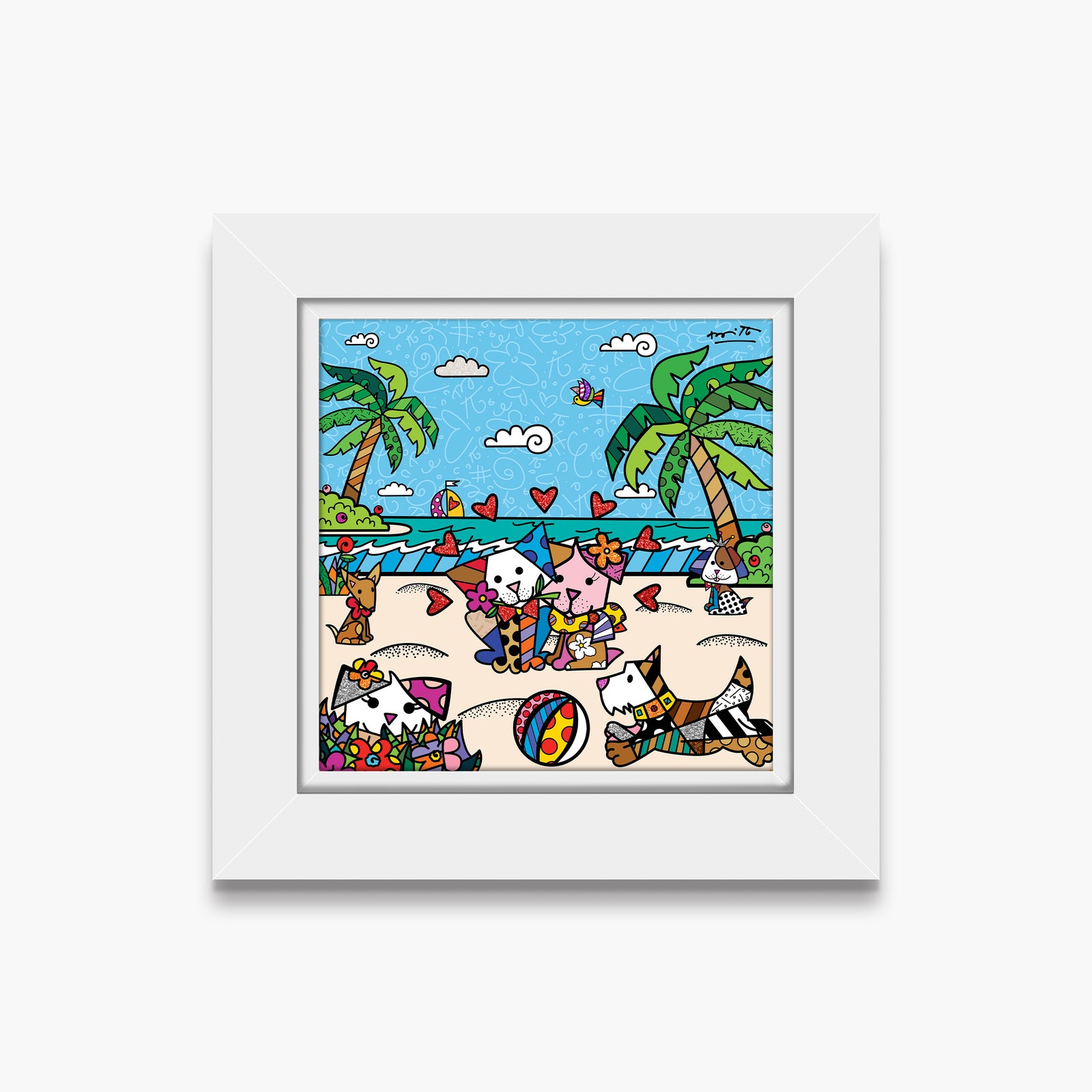 modern pop art palm beach dogs limited edition vibrant home decor