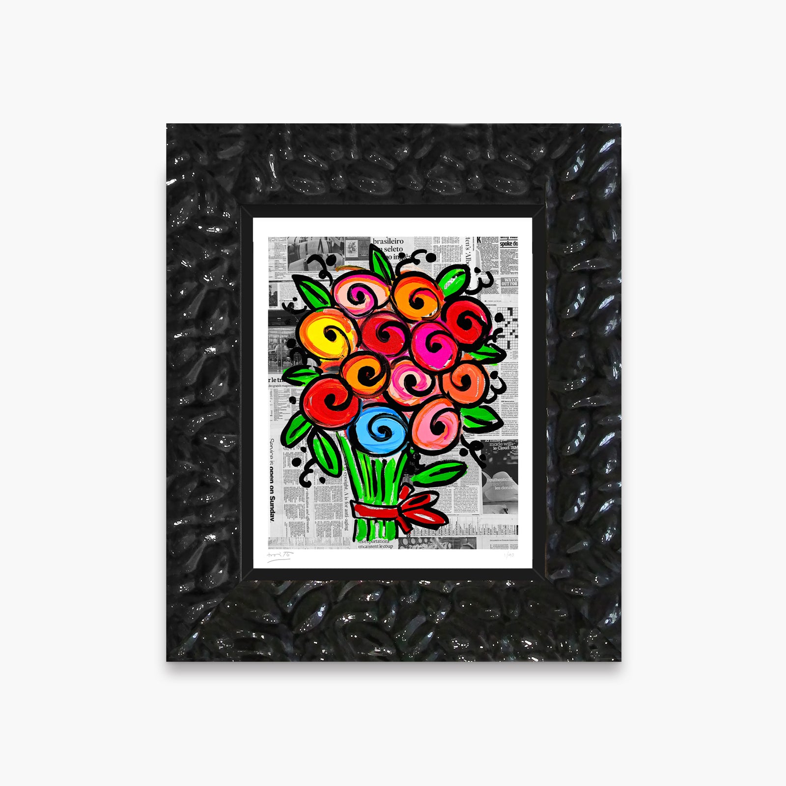 Romero Britto madelines flowers limited edition print colorful pop art design