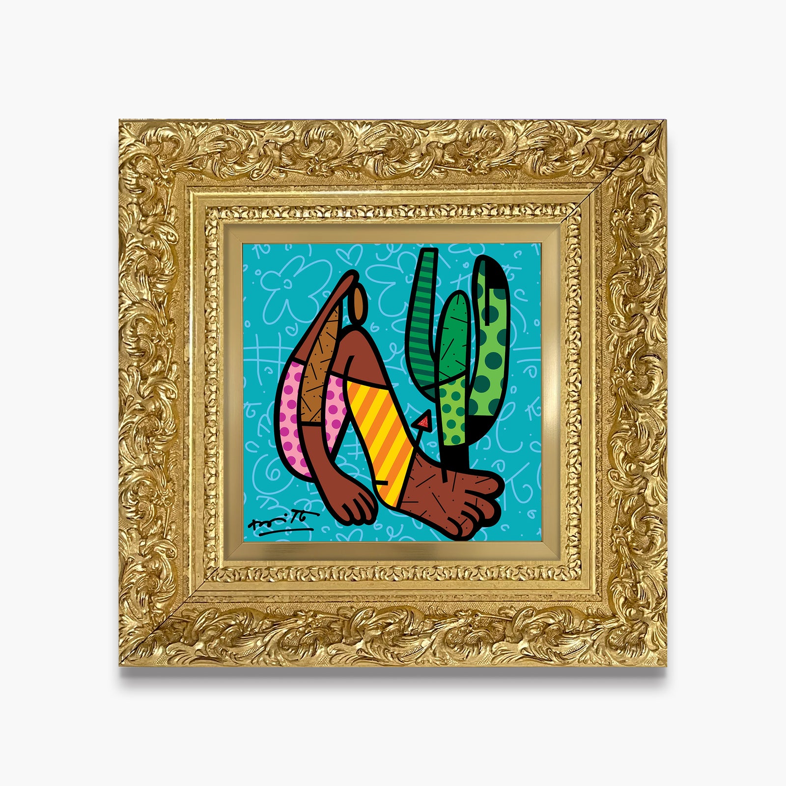 Romero Britto modernism limited edition print colorful pop art design