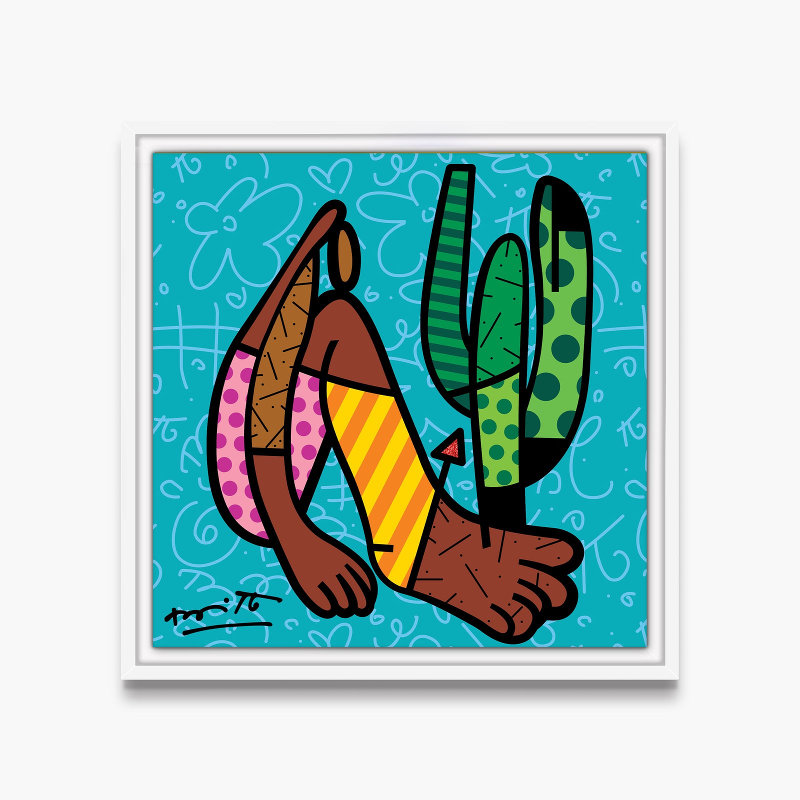 Romero Britto modernism limited edition print colorful pop art design