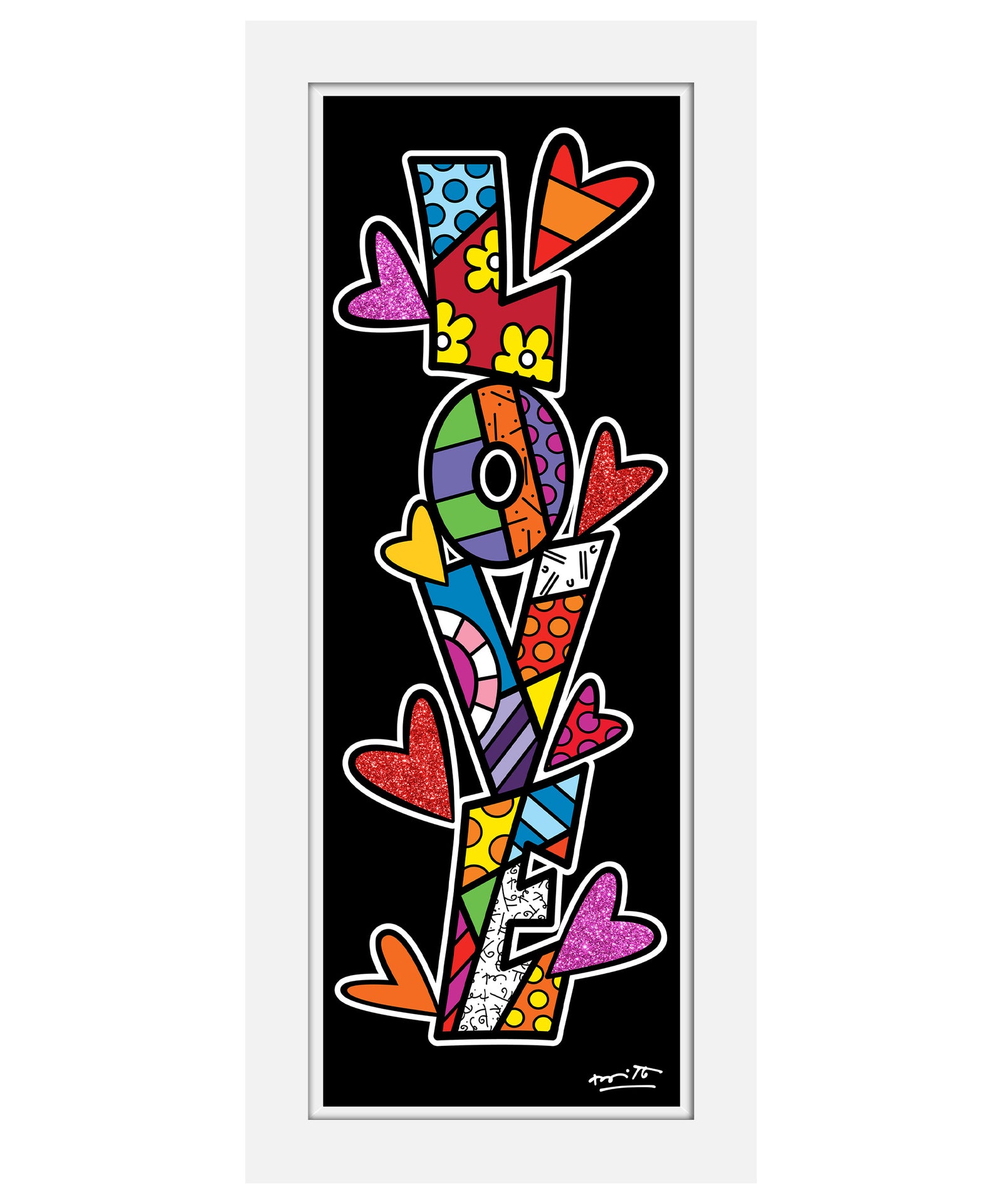 Romero Britto up love limited edition print colorful pop art design