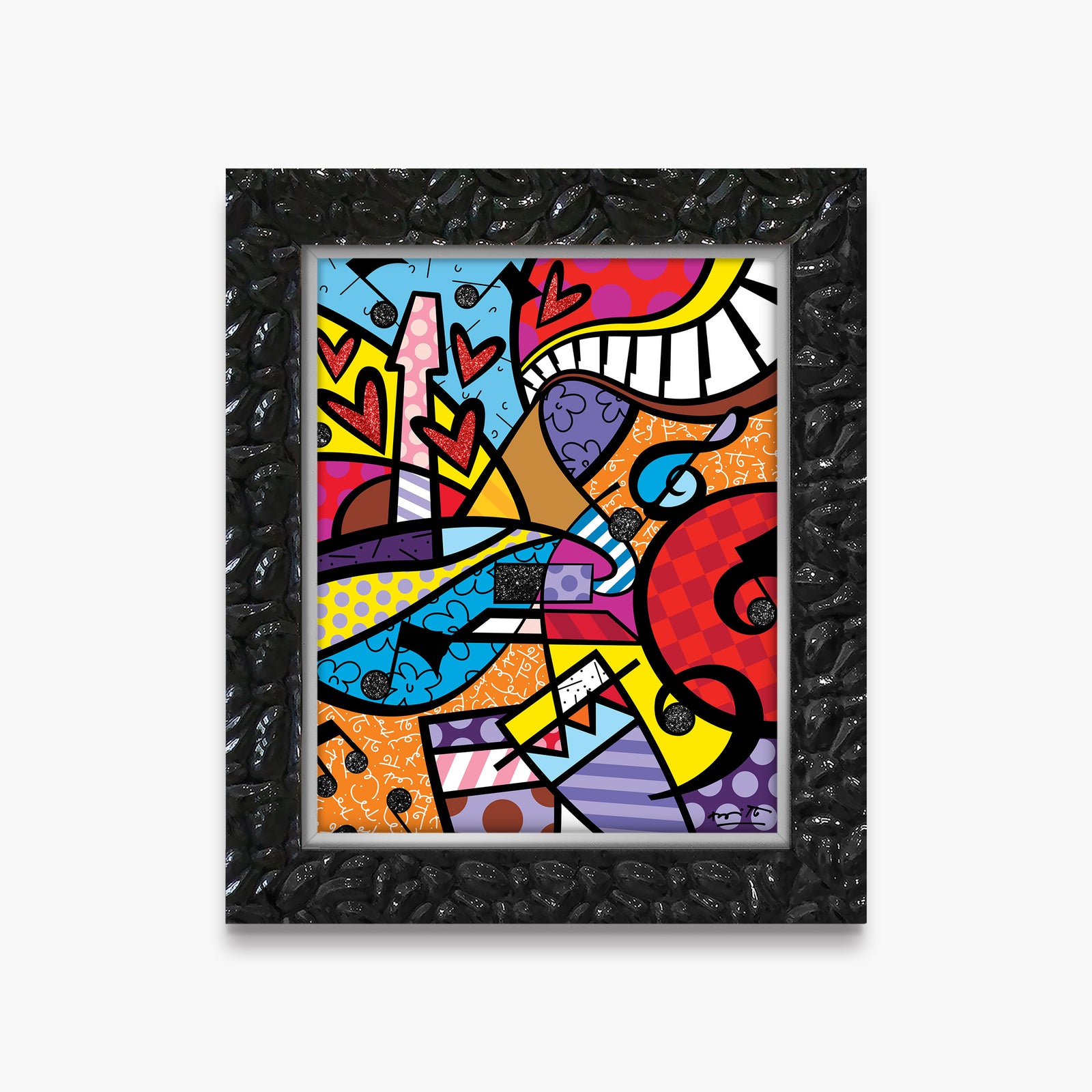 Romero Britto fun music limited edition print contemporary pop art piece