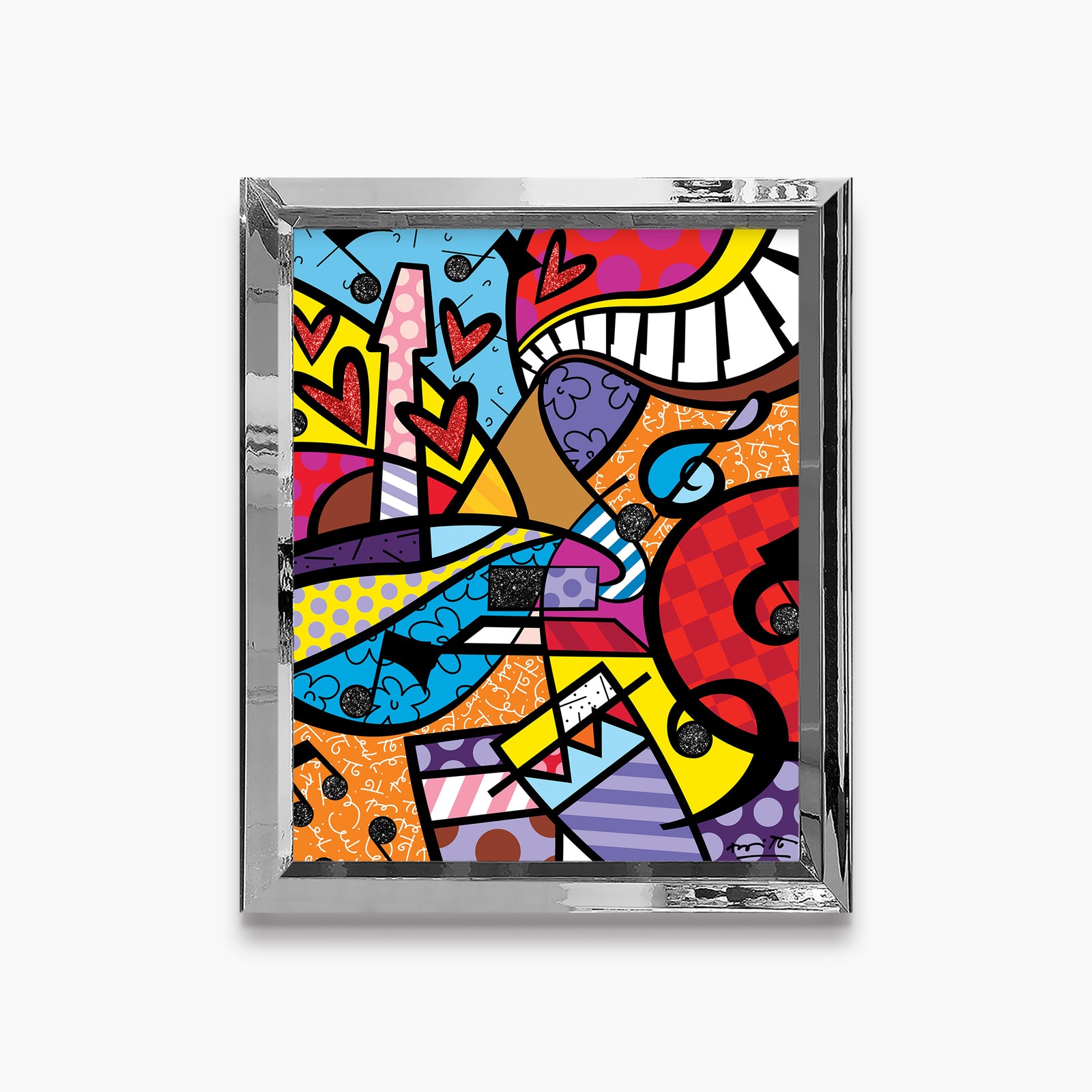 Romero Britto fun music limited edition print contemporary pop art piece