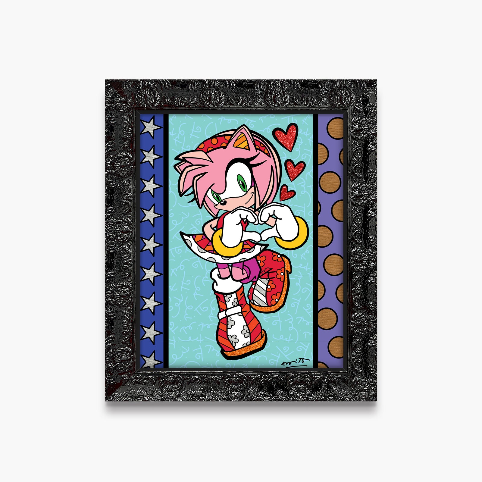 Romero Britto amy rose love sega by contemporary pop art piece