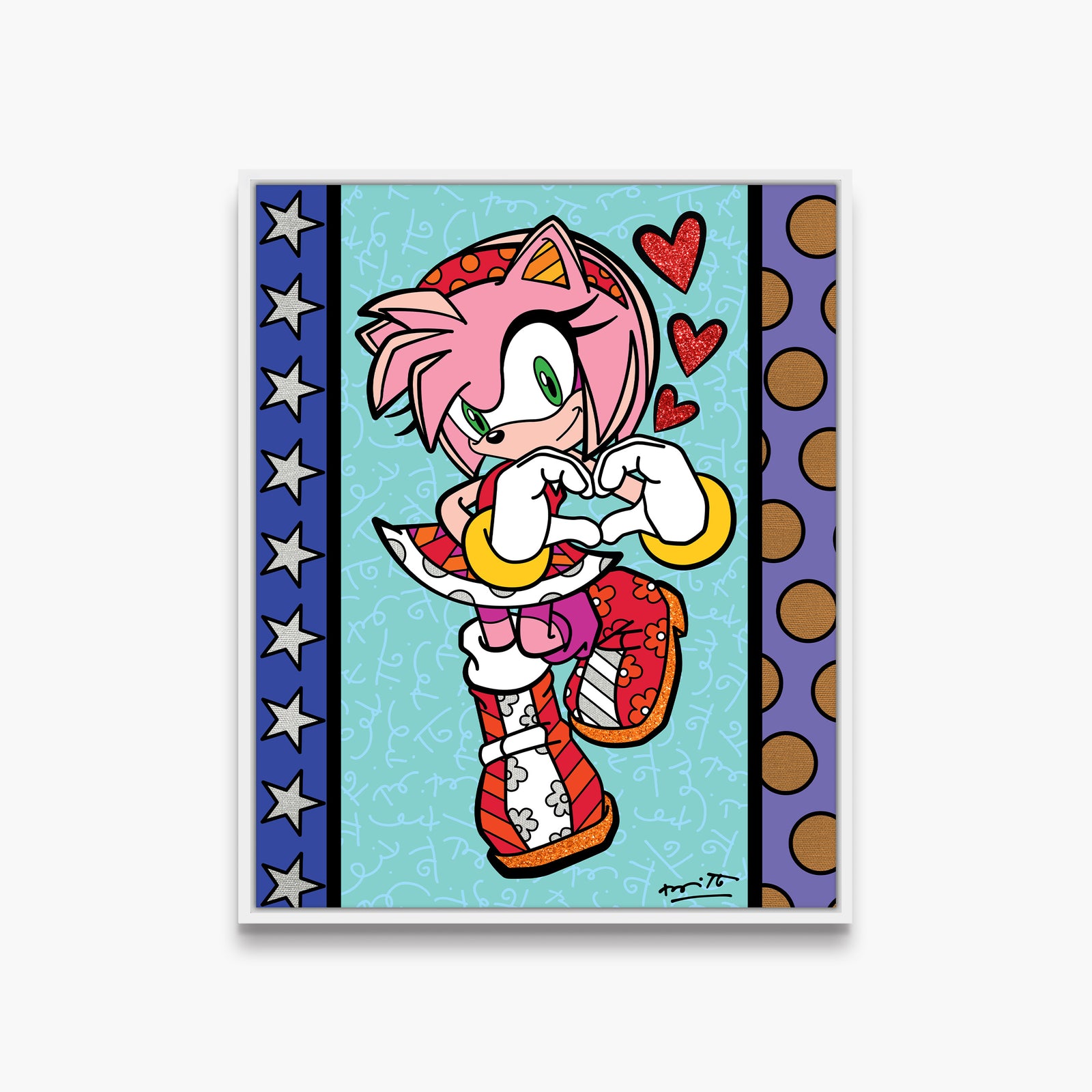 Romero Britto amy rose love sega by contemporary pop art piece
