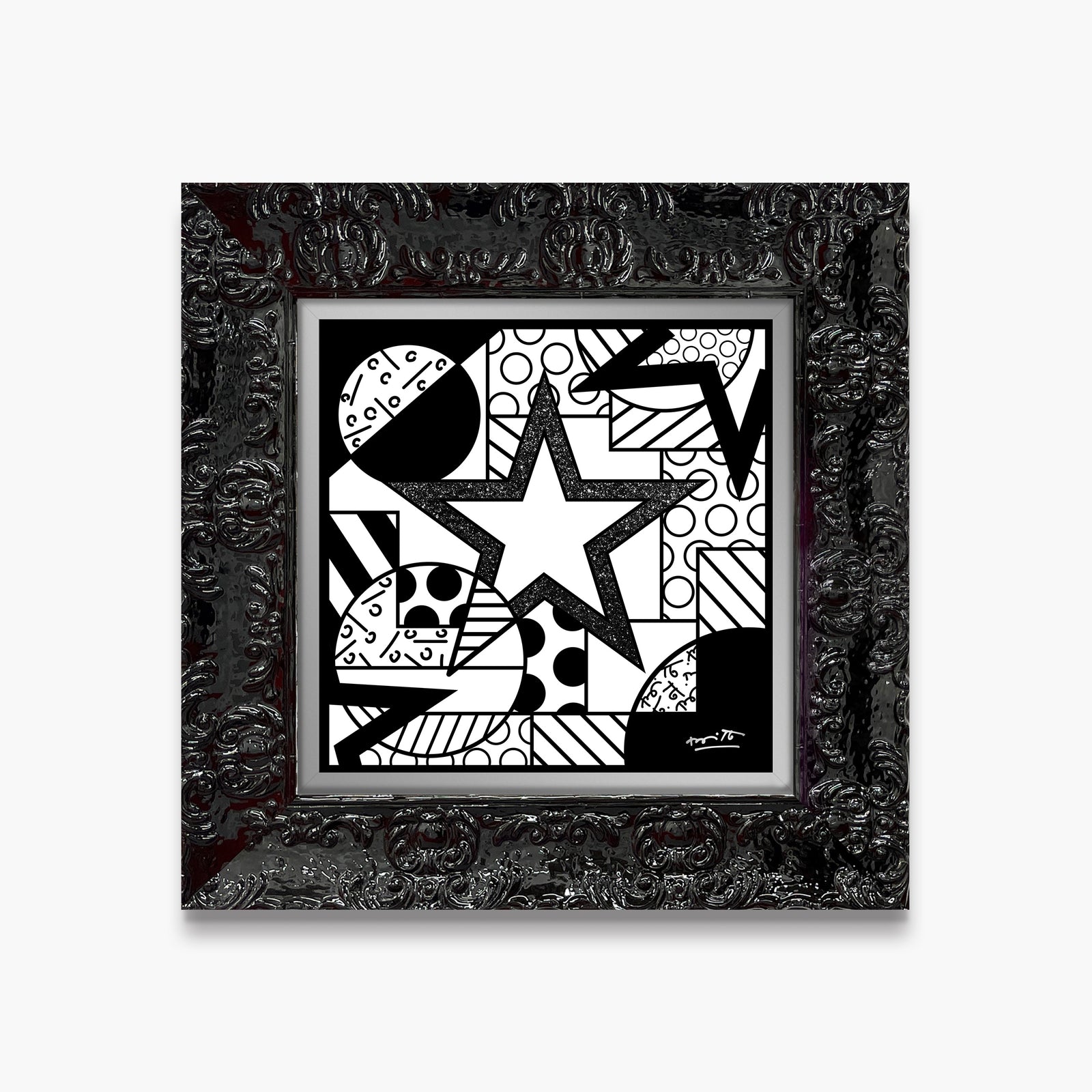 Romero Britto night limited edition print colorful pop art design