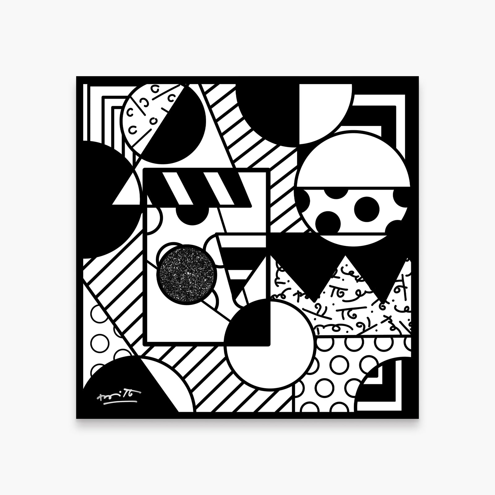 Romero Britto fragments limited edition print colorful pop art design