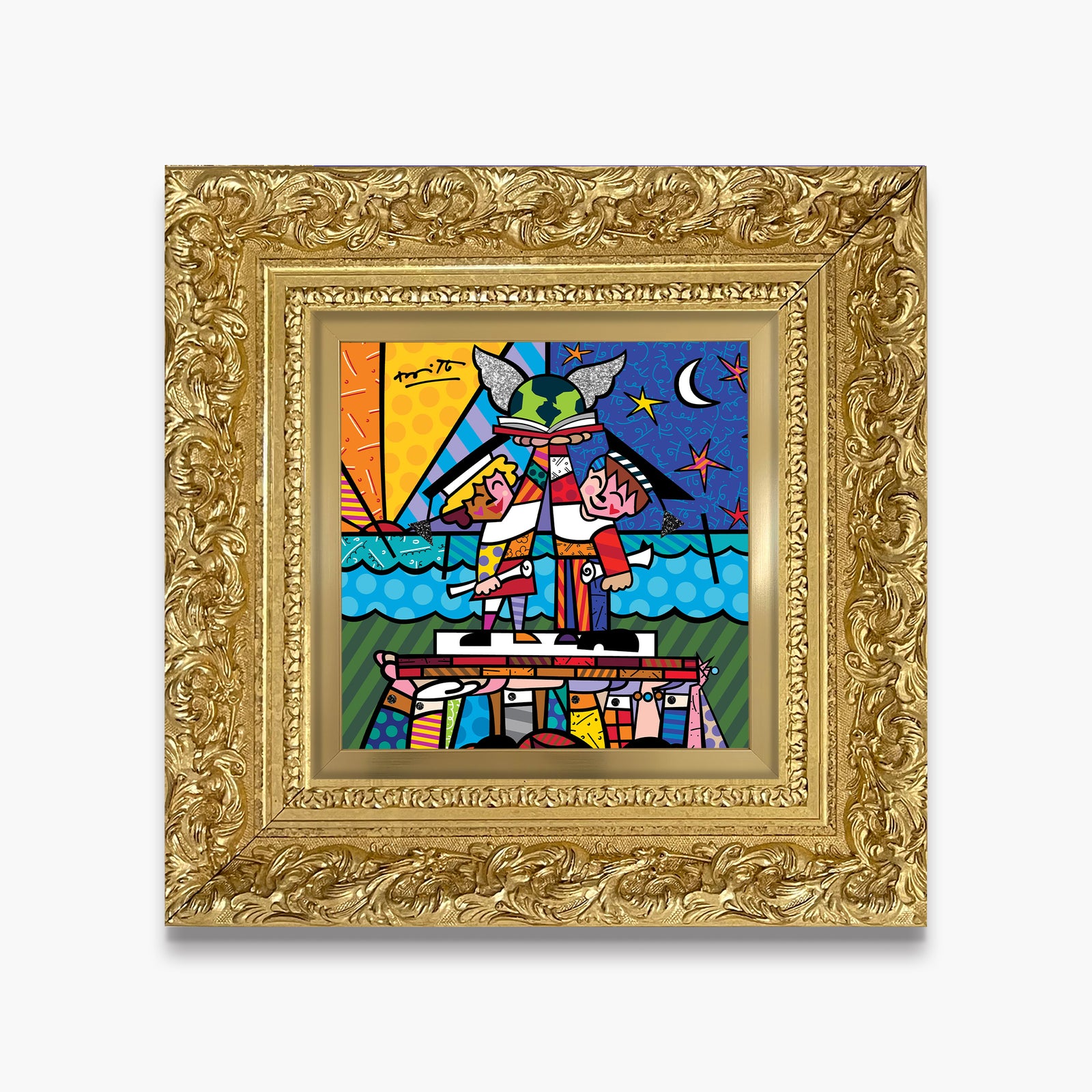 Romero Britto congratulations limited edition colorful pop art design