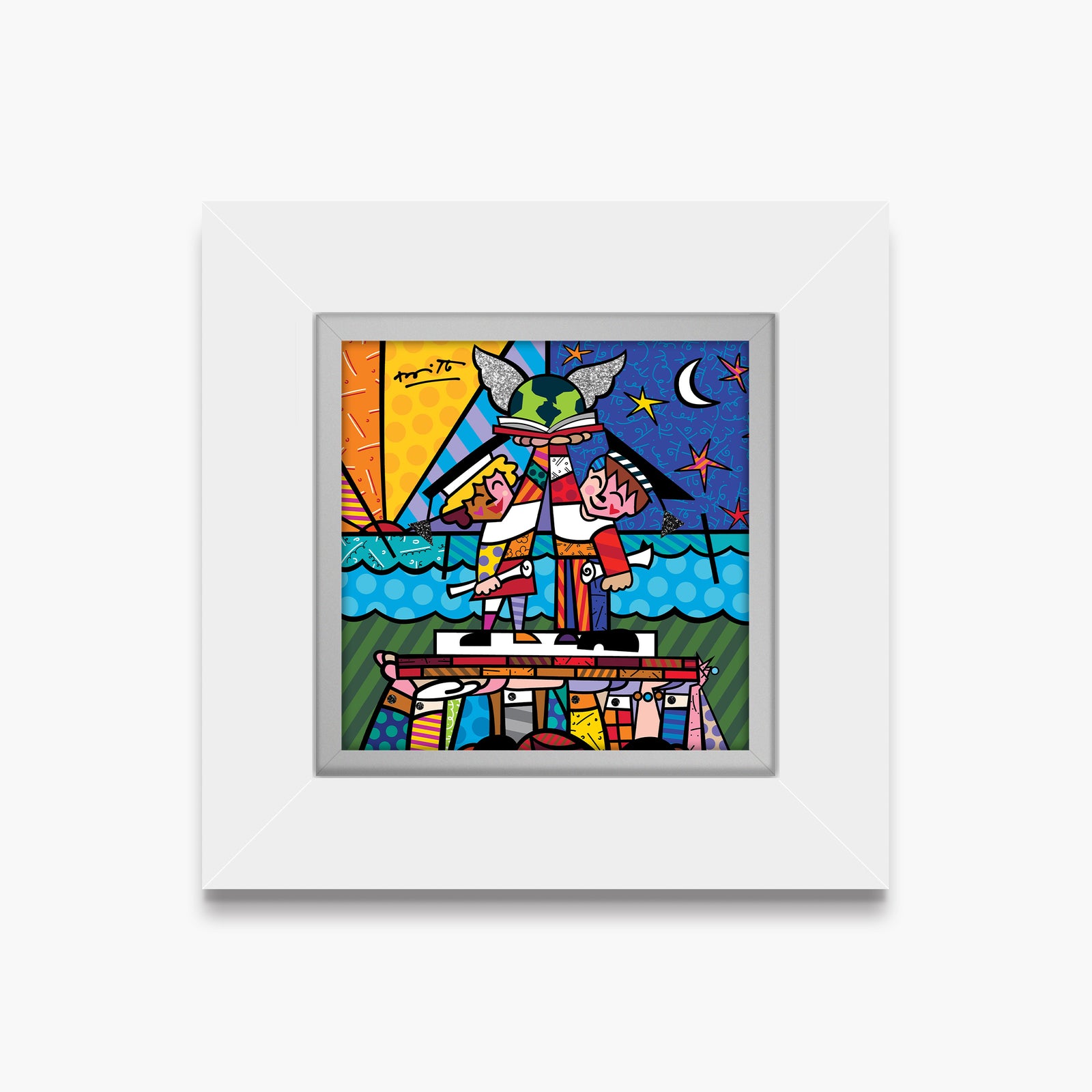 Romero Britto congratulations limited edition contemporary pop art piece