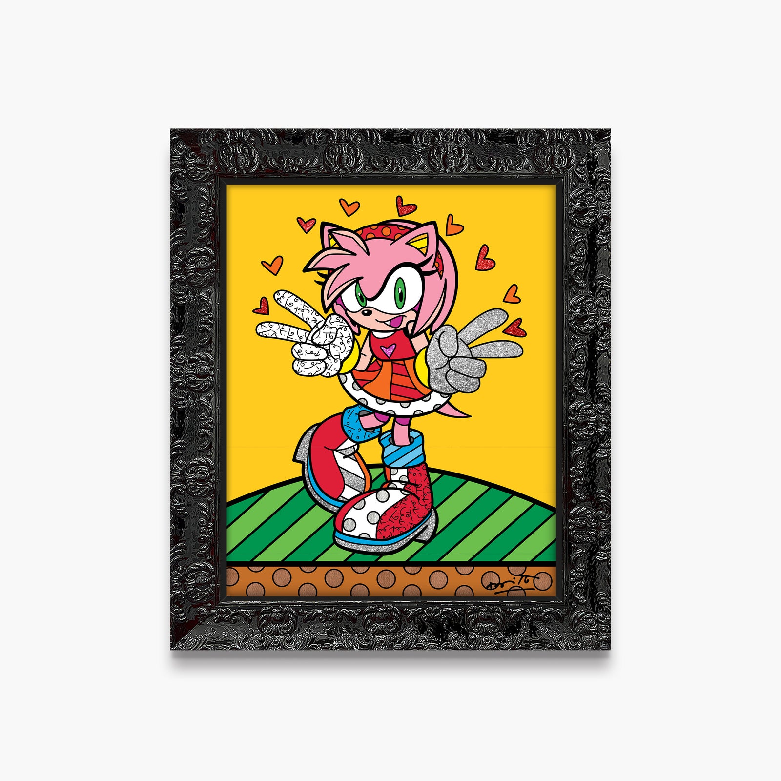 Romero Britto kawaii amy rose sega by contemporary pop art piece