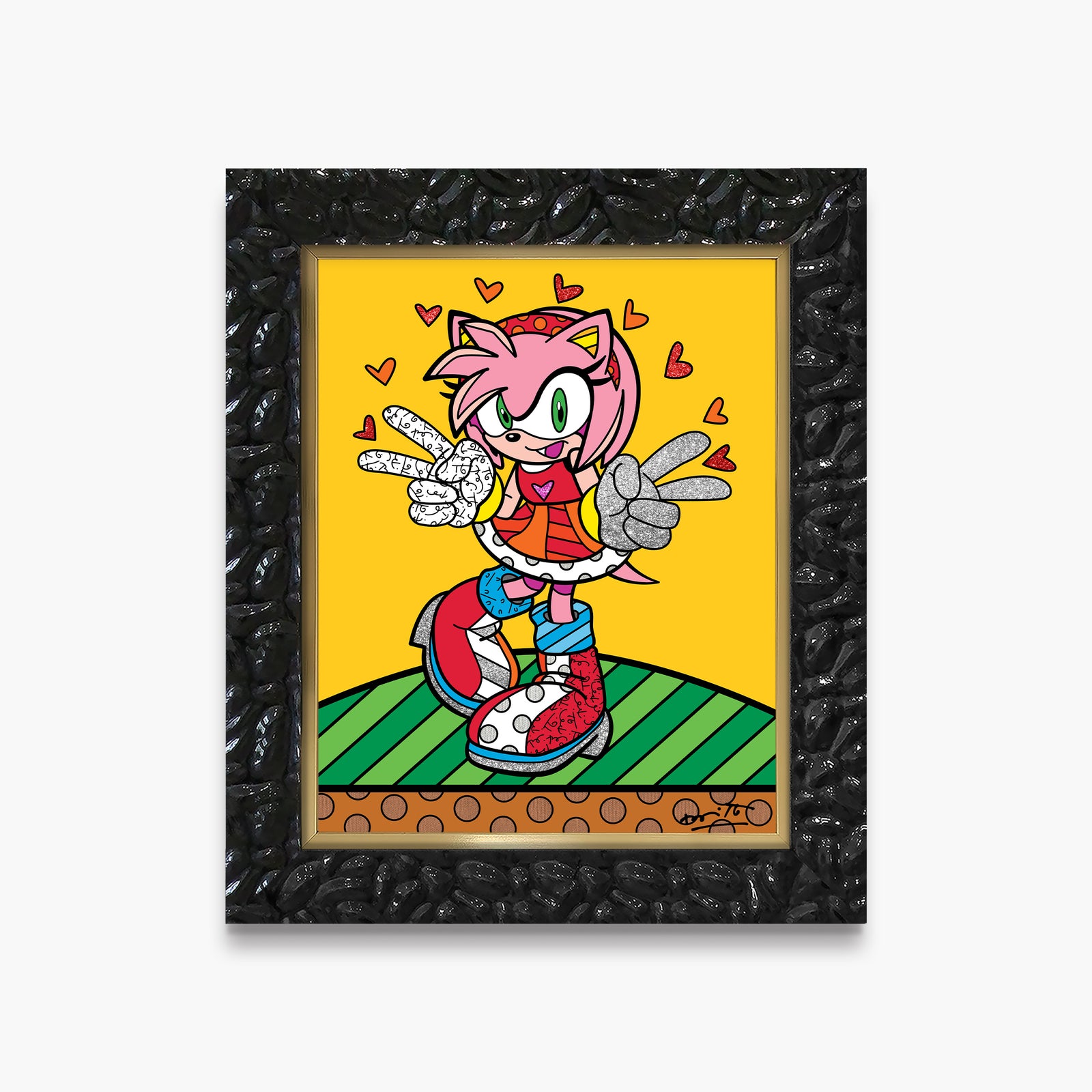 Romero Britto kawaii amy rose sega by colorful pop art design