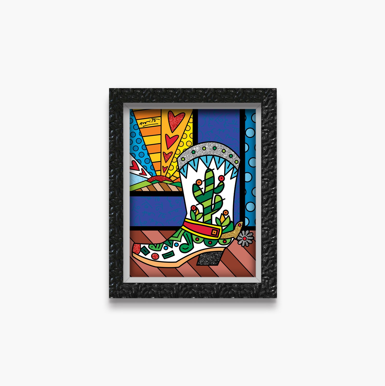 Romero Britto western limited edition print contemporary pop art piece