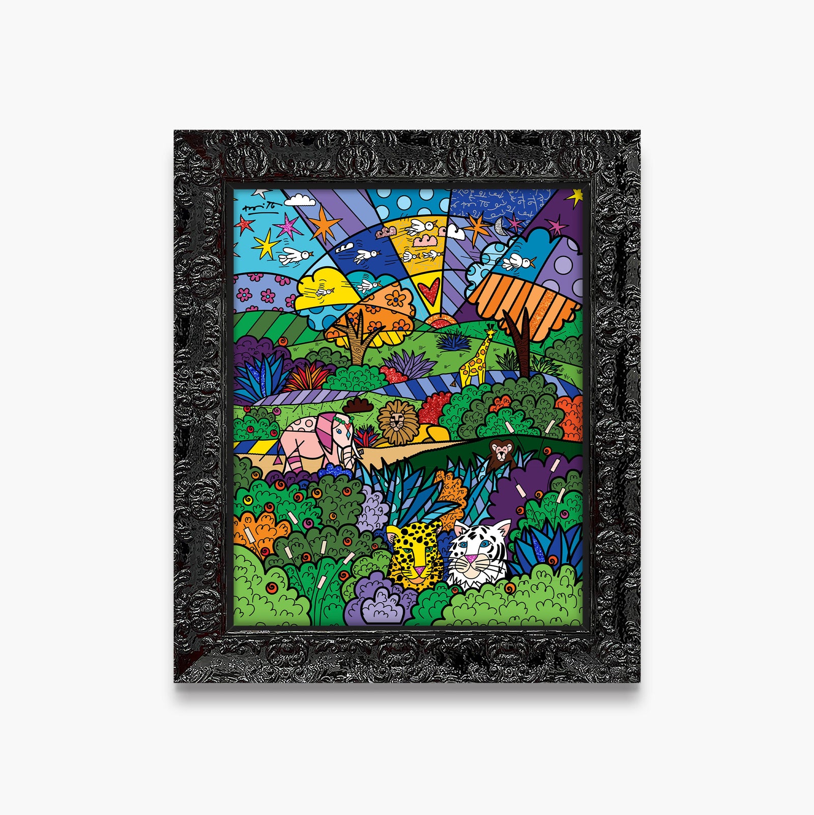 Romero Britto safari adventure limited edition print contemporary pop art piece