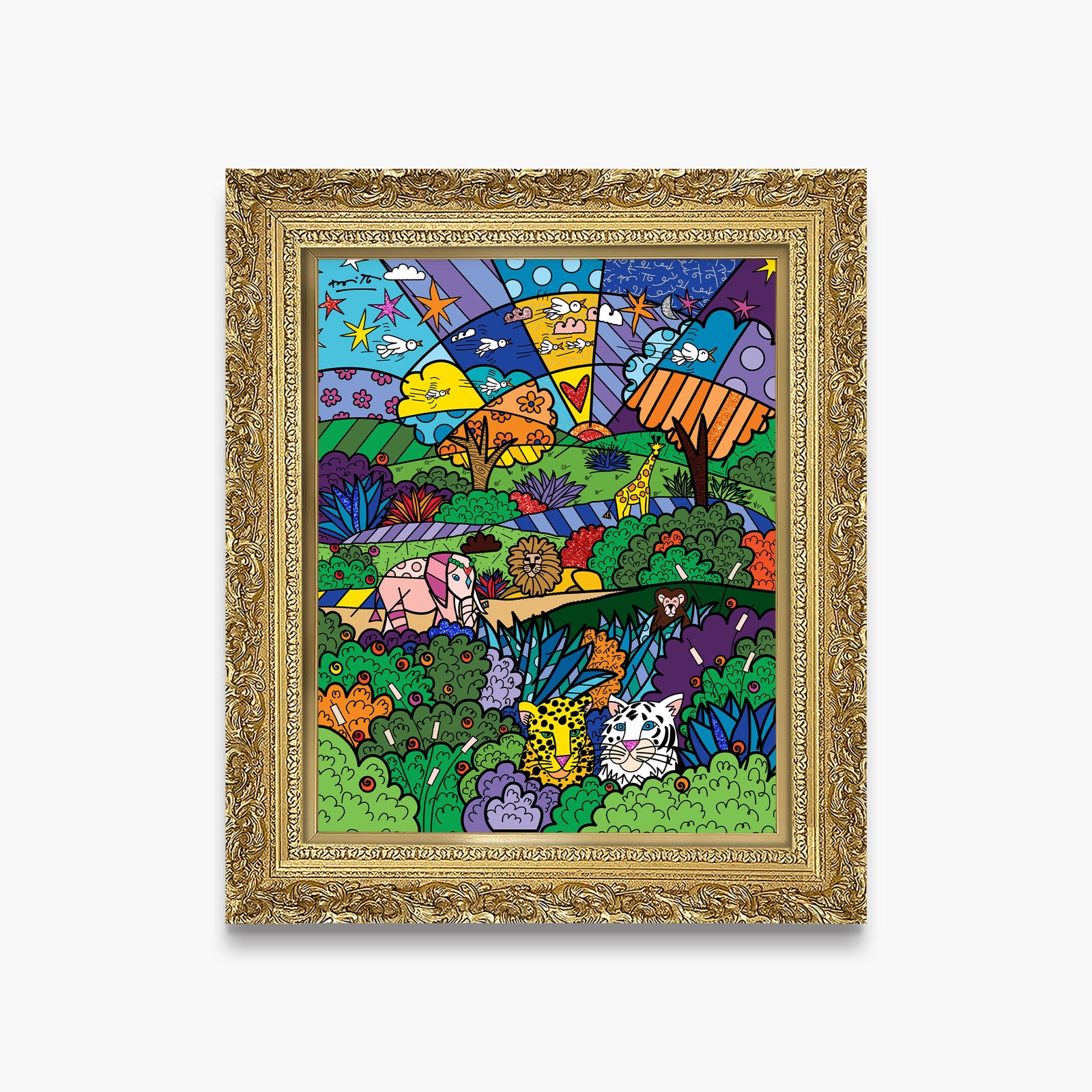 Romero Britto safari adventure limited edition print colorful pop art design