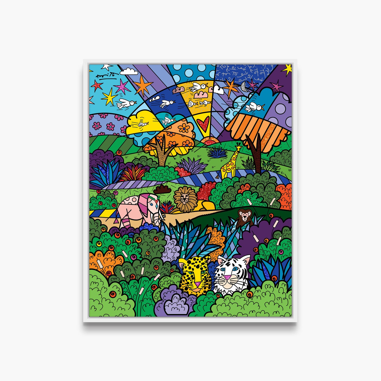 Romero Britto safari adventure limited edition print contemporary pop art piece