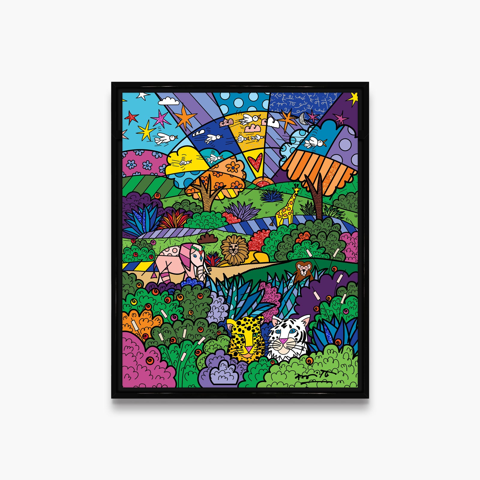Romero Britto safari limited edition print contemporary pop art piece