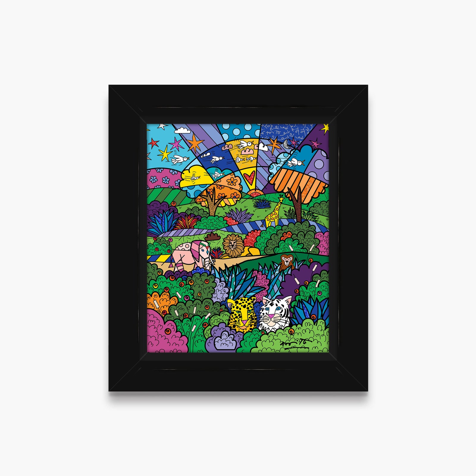 Romero Britto safari limited edition print colorful pop art design