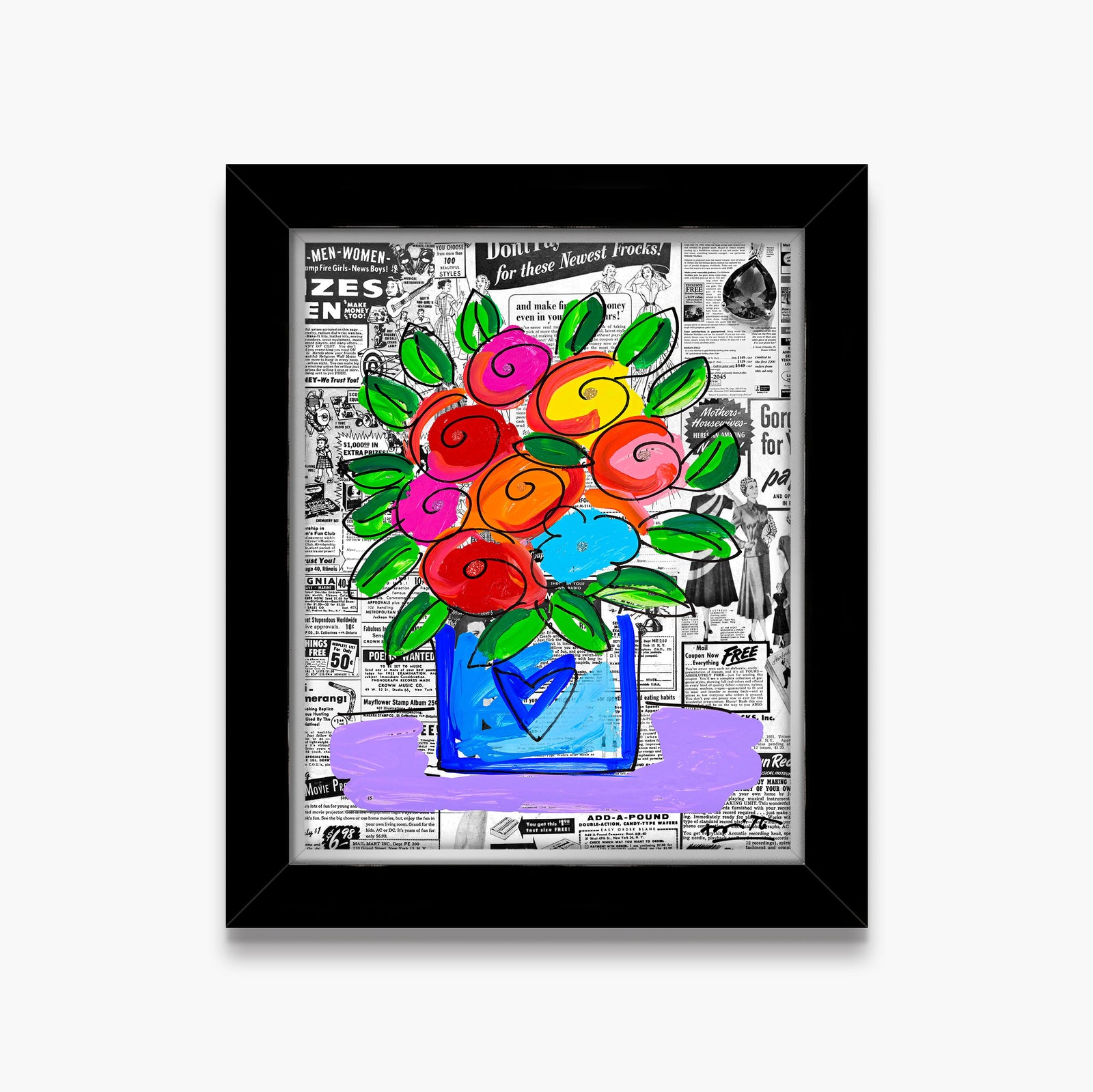 britto flowers limited edition print colorful decorative collectible gift idea