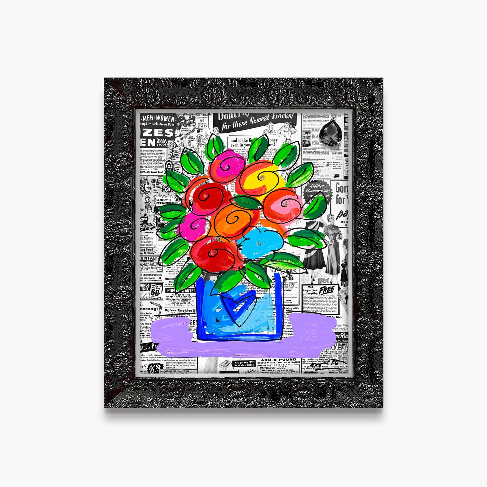 Romero Britto britto flowers limited edition print contemporary pop art piece