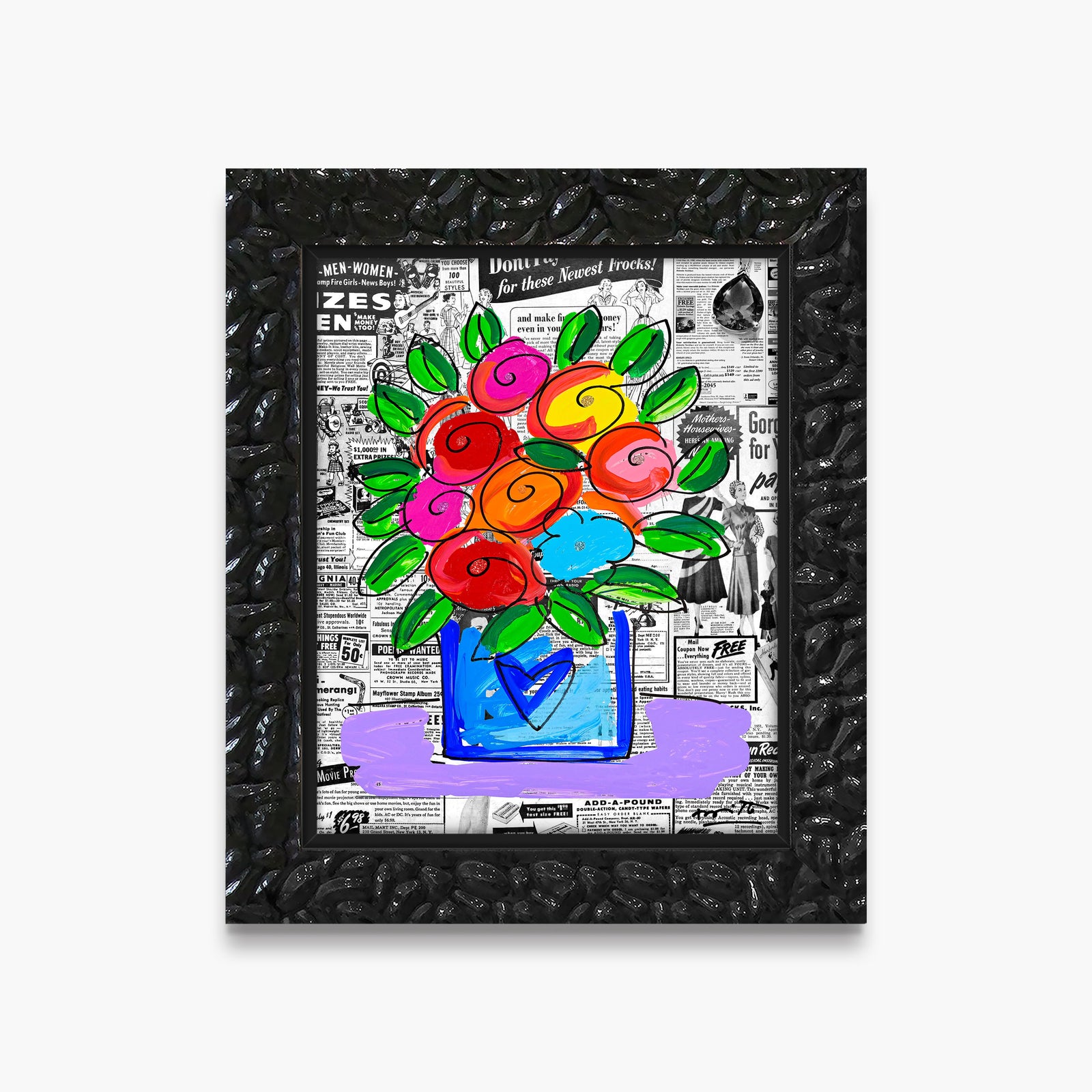 Romero Britto britto flowers limited edition print colorful pop art design