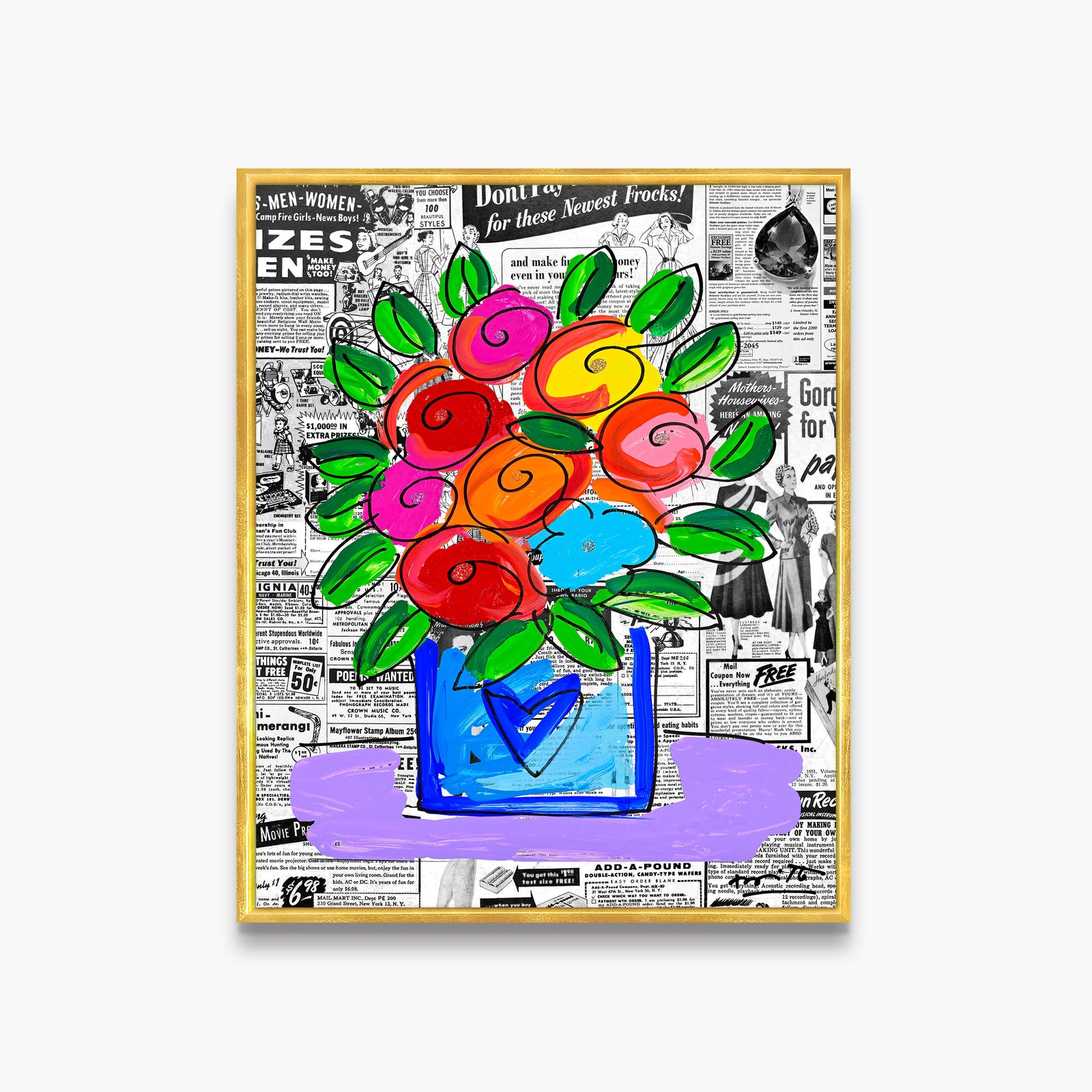 britto flowers limited edition print artistic colorful design collectible