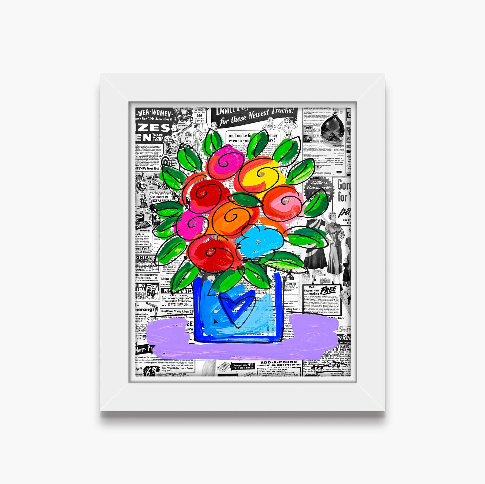 britto flowers limited edition print artistic colorful design collectible