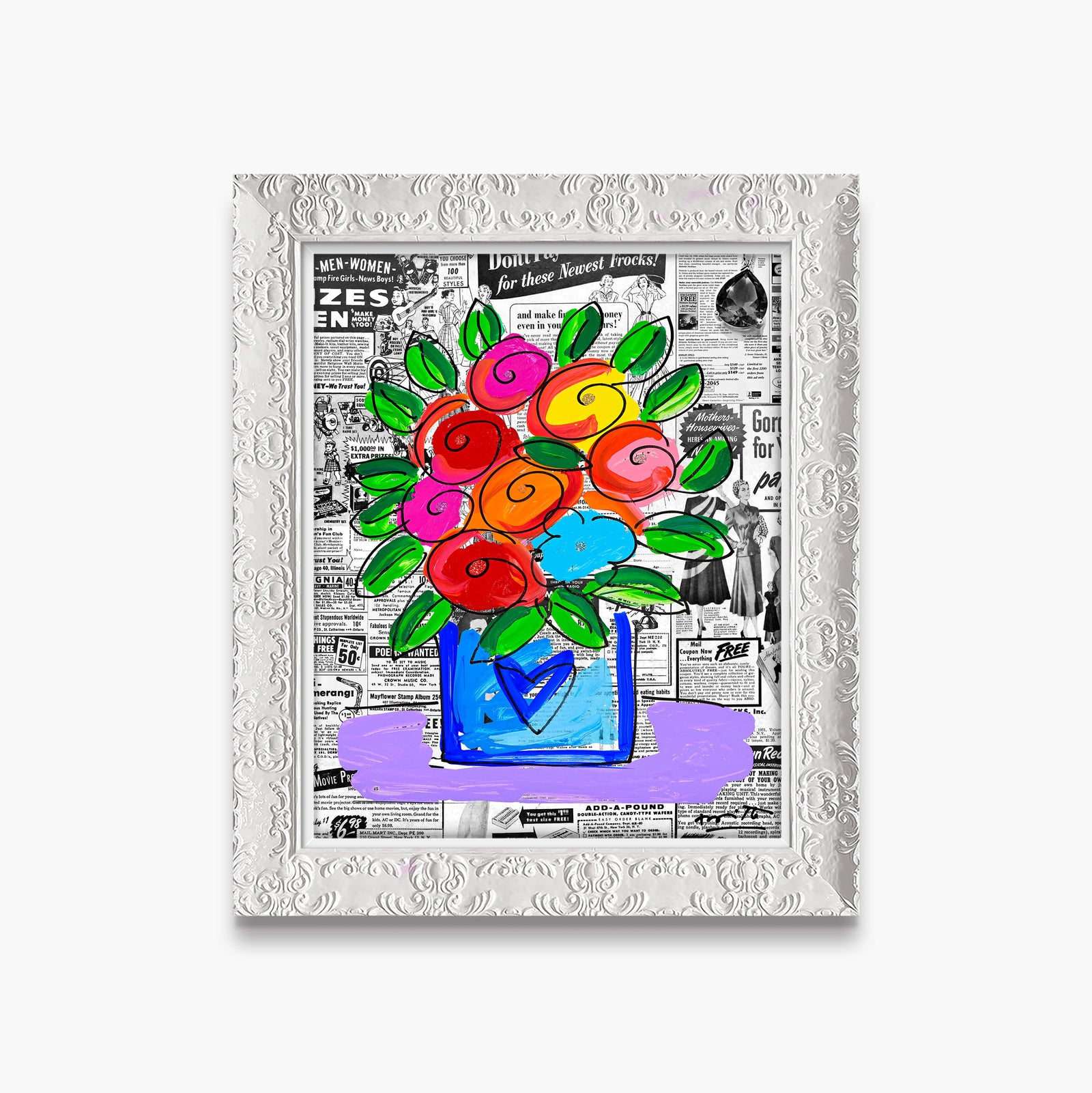 Romero Britto britto flowers limited edition print contemporary pop art piece