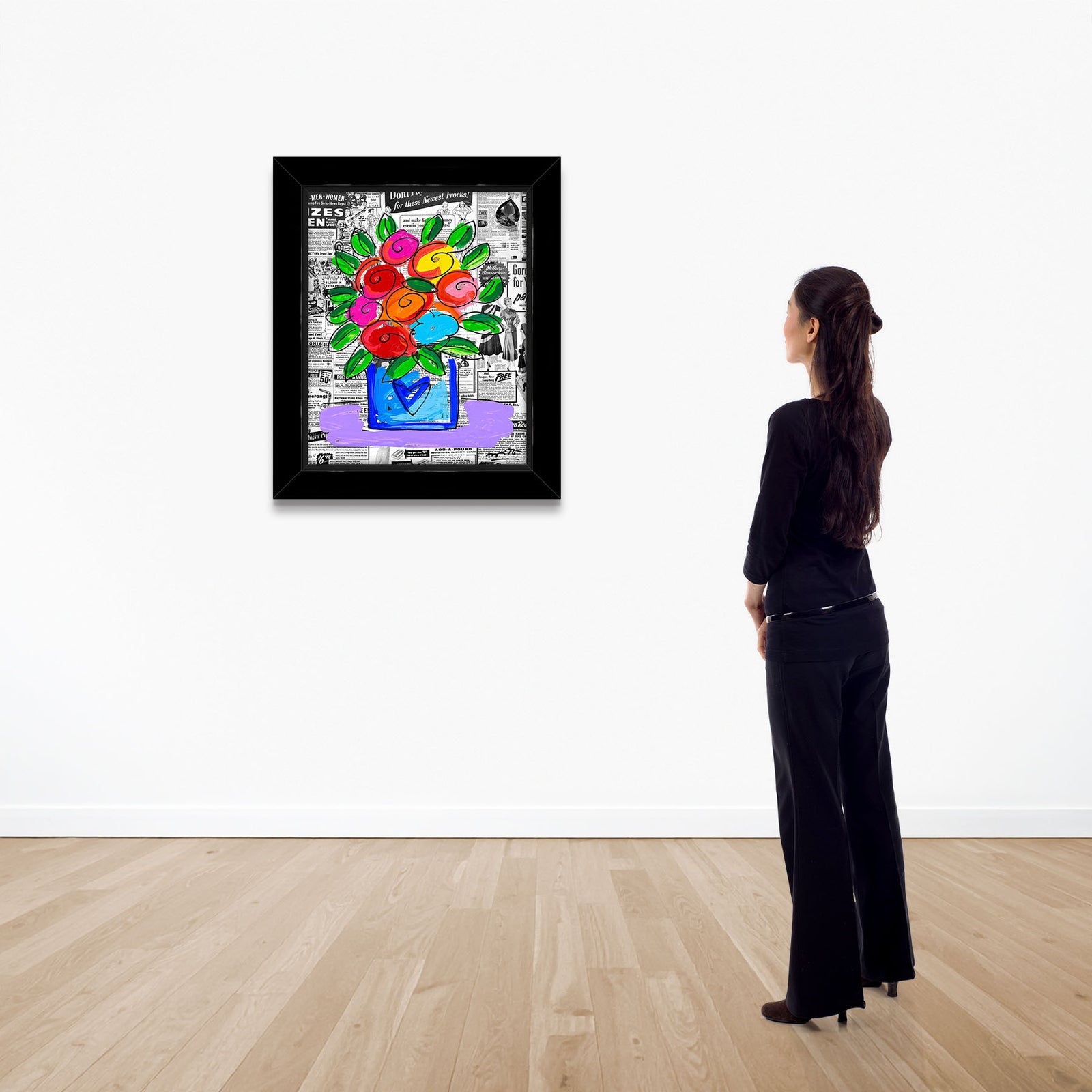 Romero Britto britto flowers limited edition print contemporary pop art piece