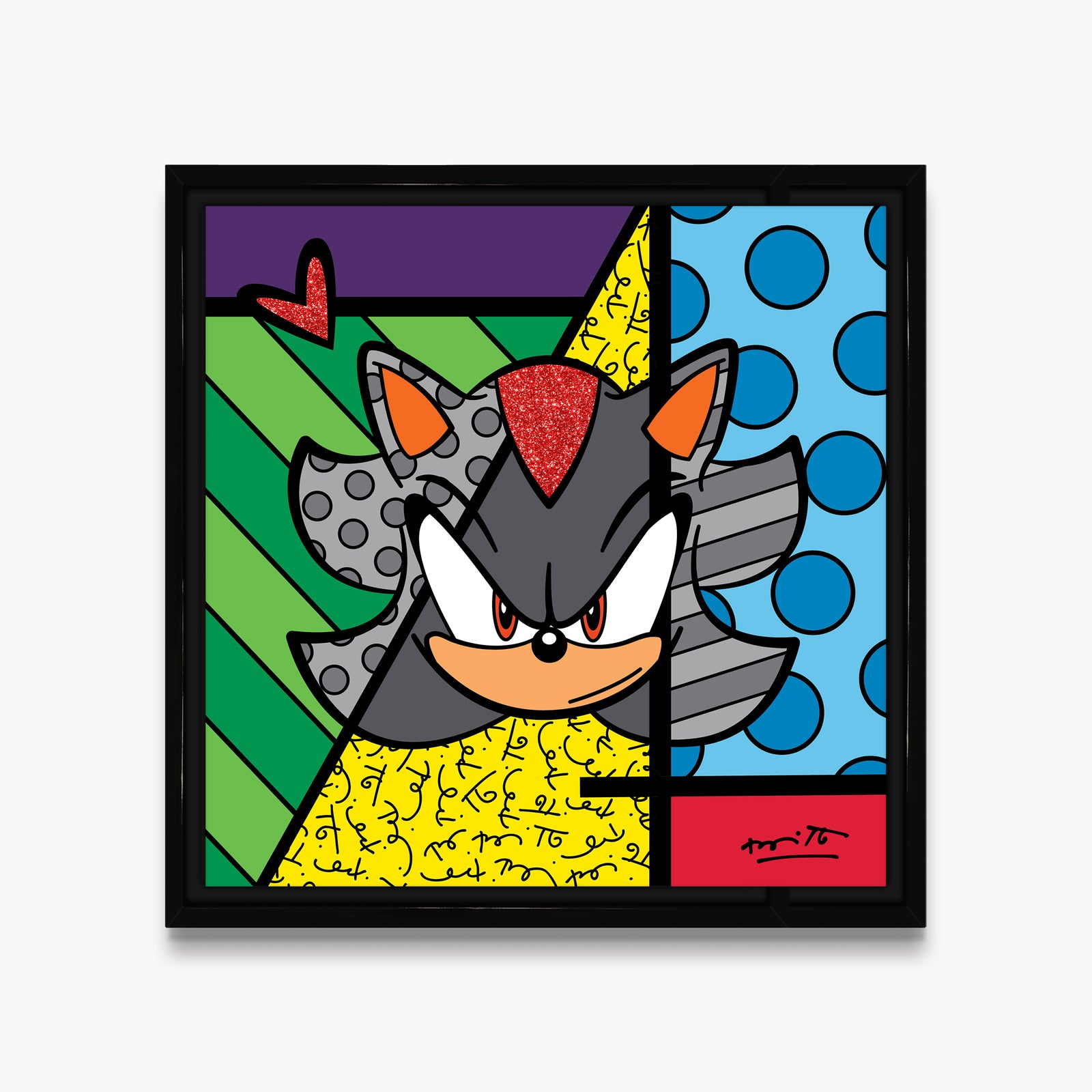 Romero Britto shadow sega by britto limited colorful pop art design