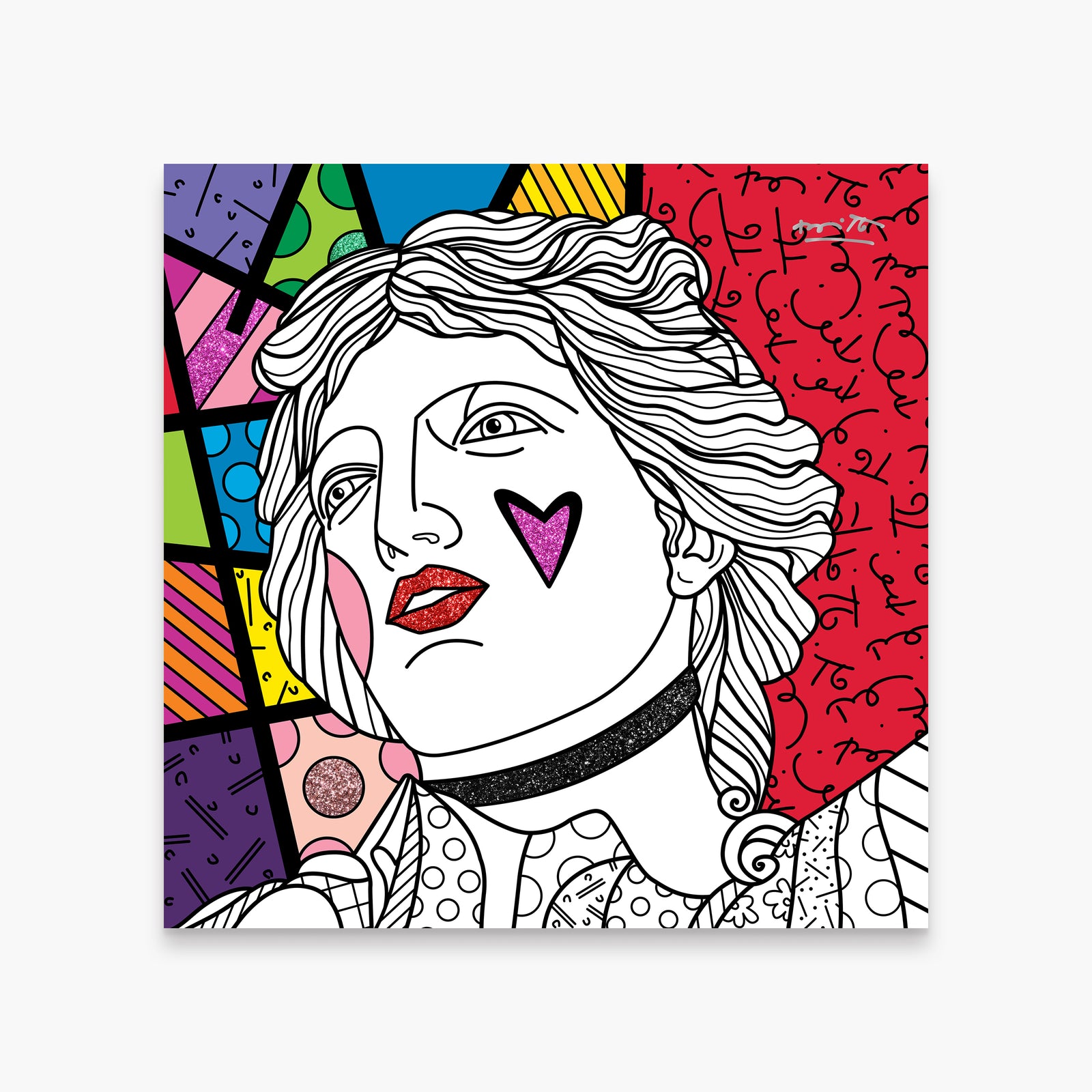Romero Britto blind love limited edition print colorful pop art design