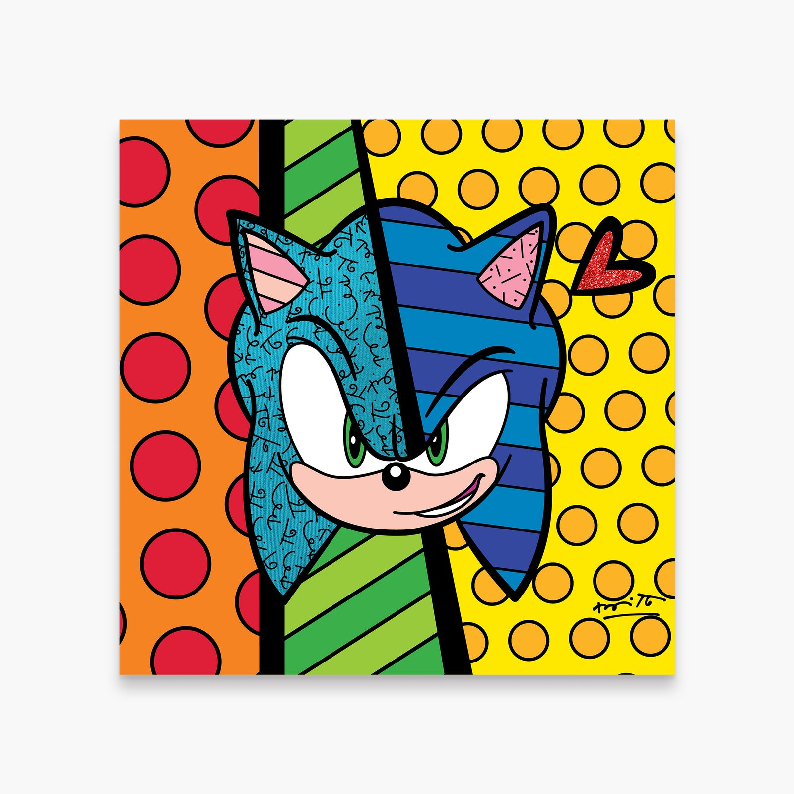 Sonic Smirk - Sega By Britto - Limited Edition Print