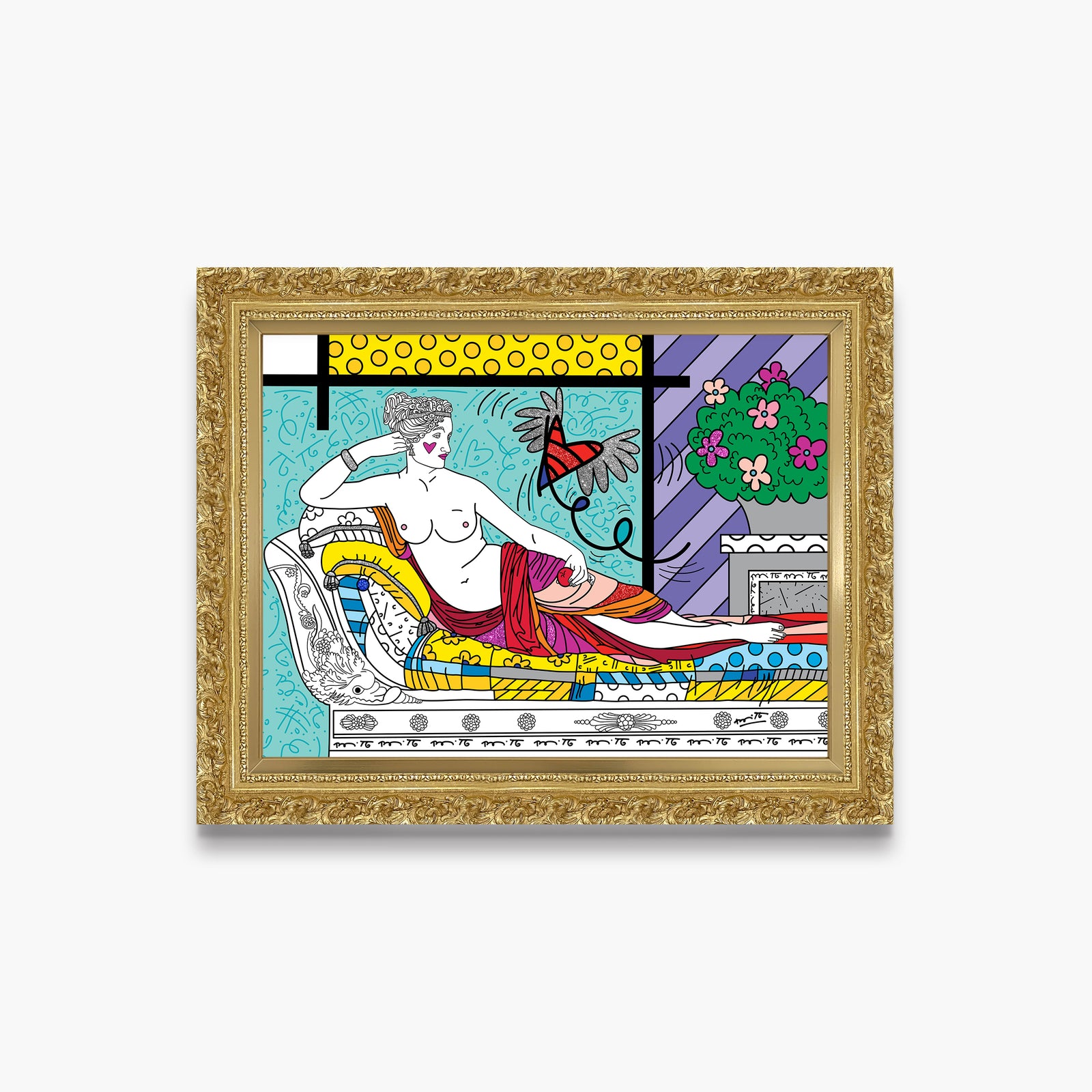 Romero Britto aphrodite limited edition print contemporary pop art piece