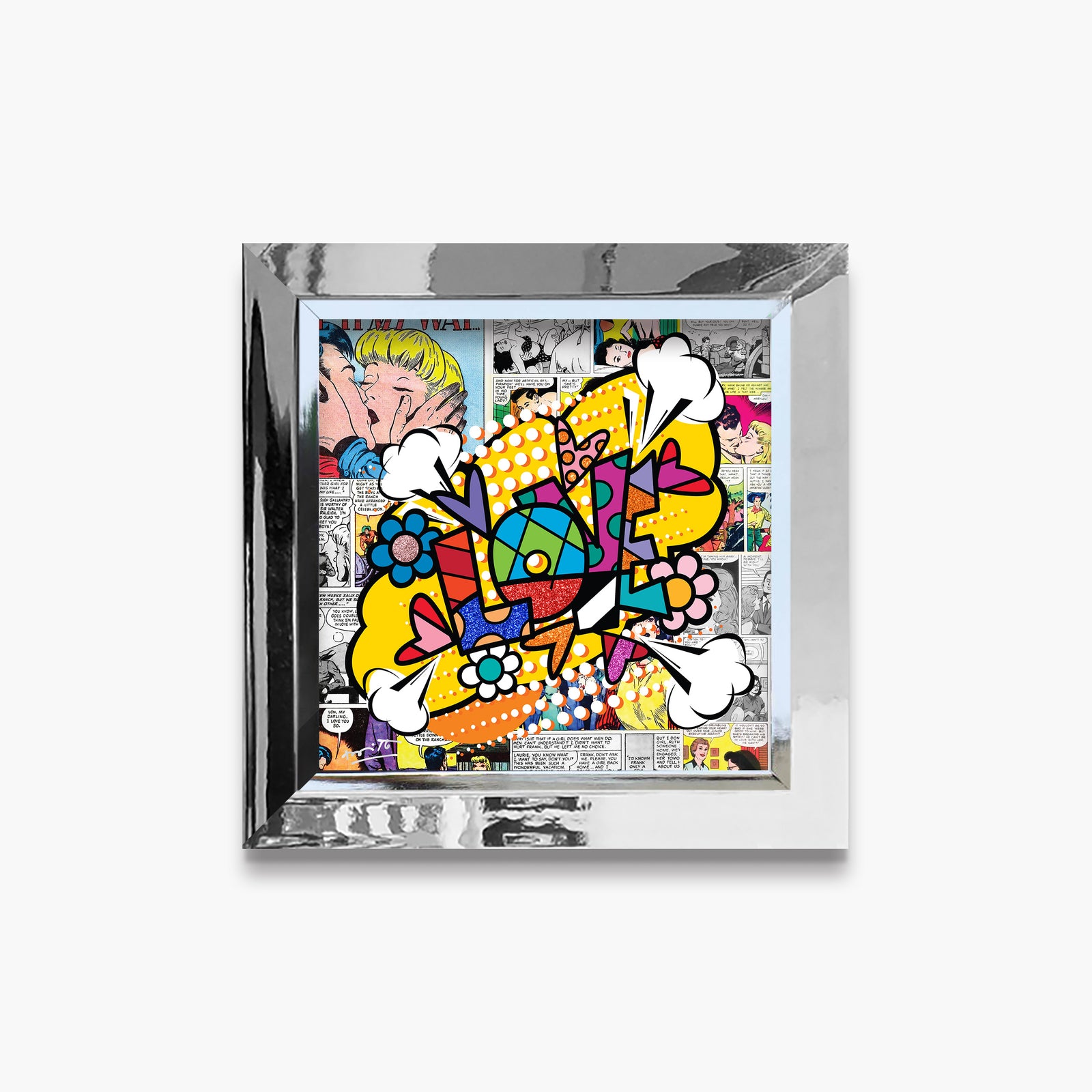 Romero Britto pop love limited edition print contemporary pop art piece