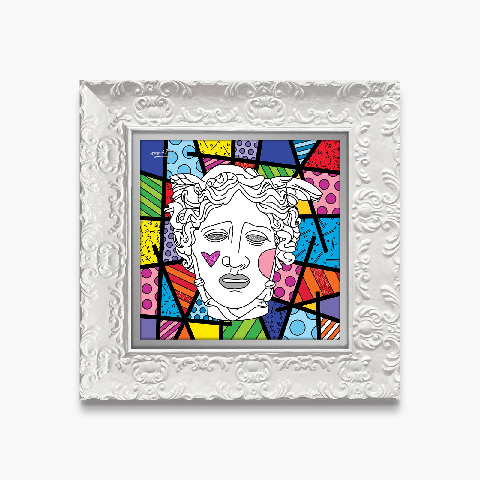 Romero Britto medusa limited edition print colorful pop art design