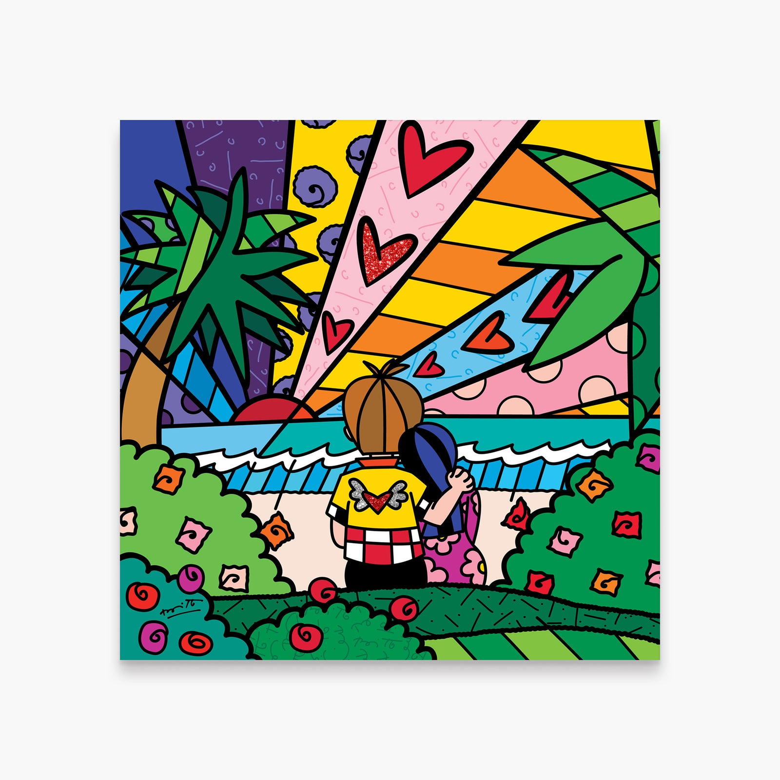 Romero Britto every day limited edition print colorful pop art design