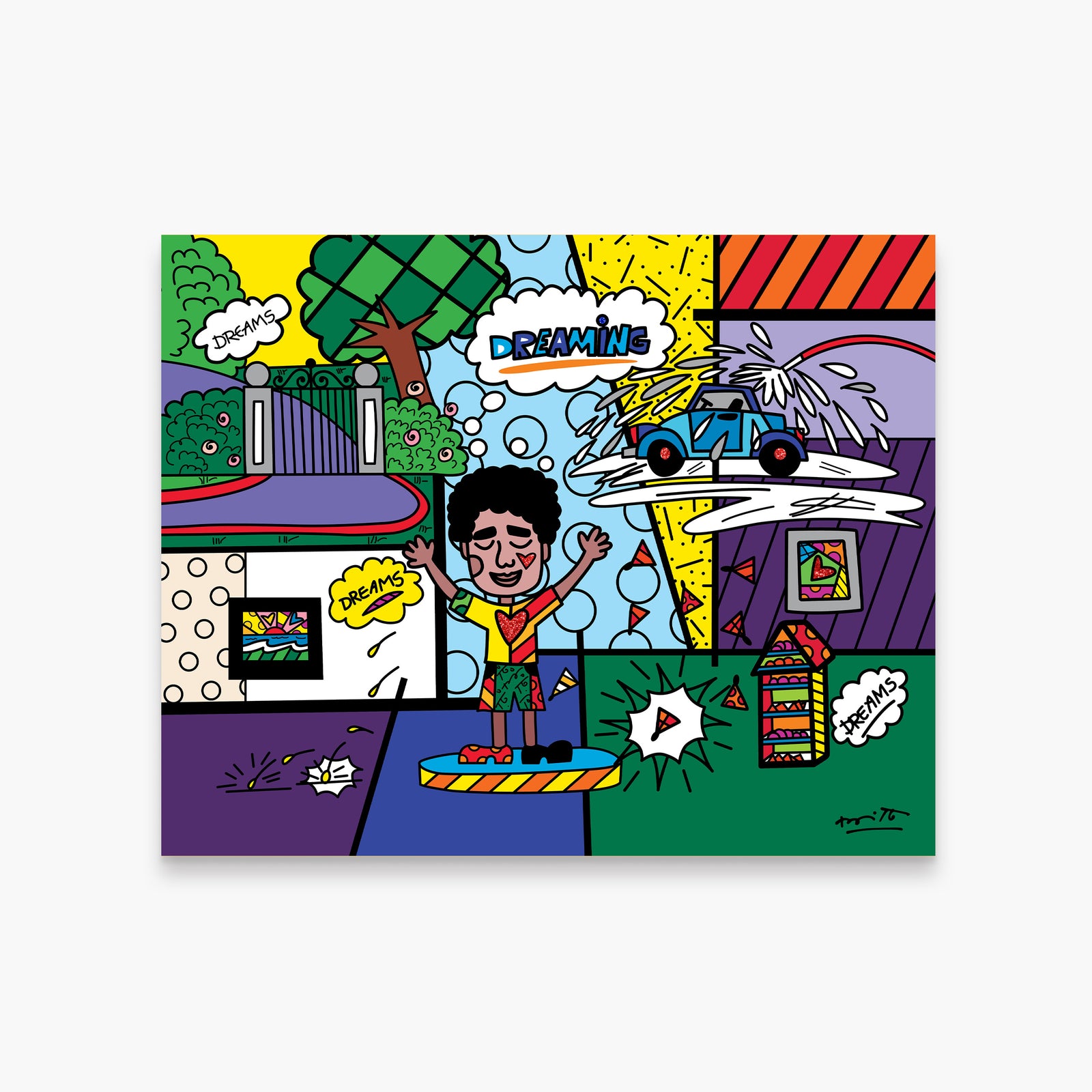 Romero Britto the grind growing up collection colorful pop art design