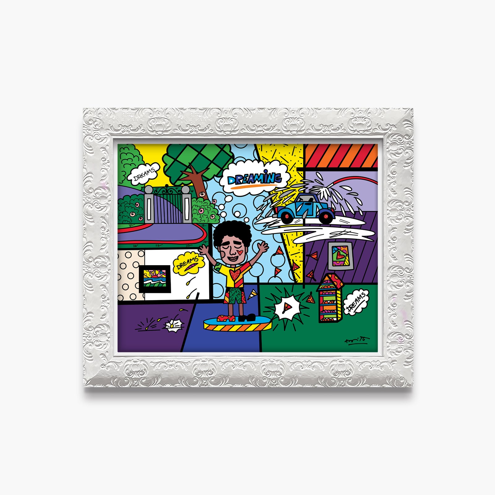 Romero Britto the grind growing up collection contemporary pop art piece