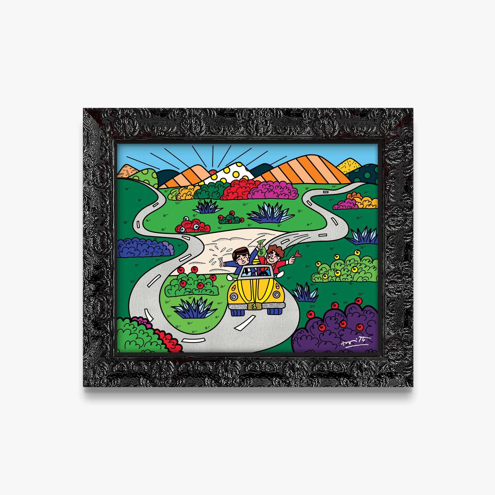 Romero Britto a new era growing up contemporary pop art piece
