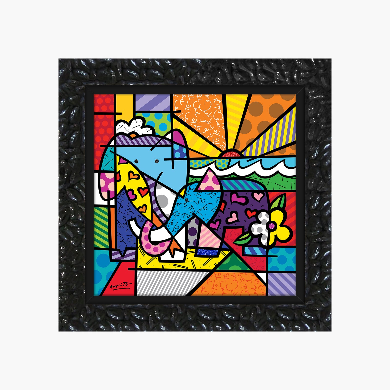 elephant family limited edition print artistic colorful design collectible